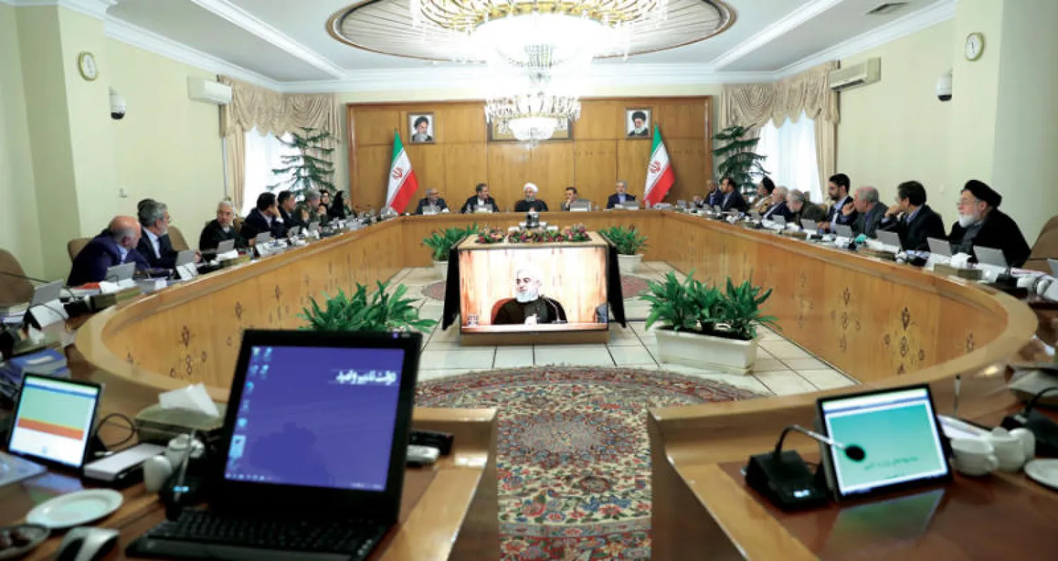 روحاني يرأس اجتماع الحكومة في طهران أمس (موقع الرئاسة الإيرانية)