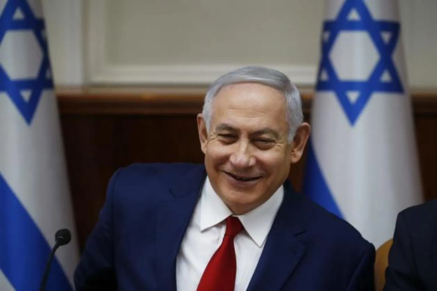 In this Dec. 23, 2018 file photo, Israeli Prime Minister Benjamin Netanyahu chairs the weekly cabinet meeting in Jerusalem. (Ronen Zvulun/Pool via AP, File)