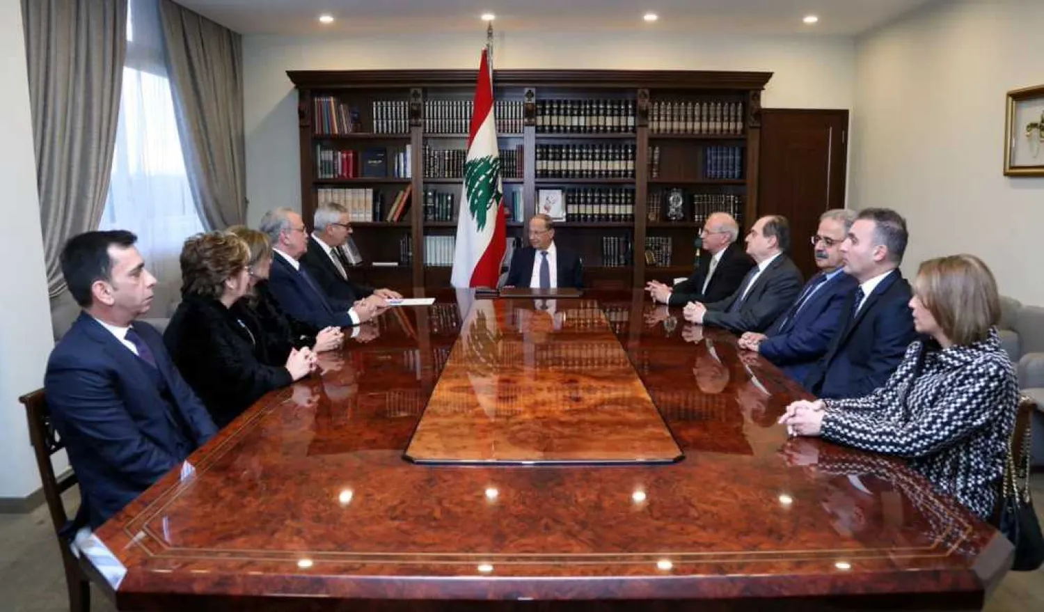 President Michel Aoun meets with a delegation from the Higher Judicial Council (NNA)