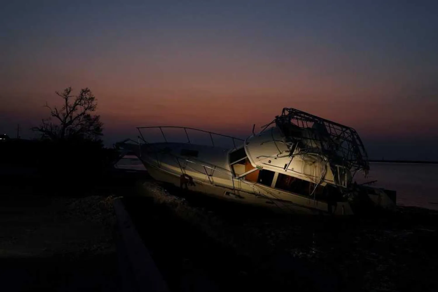 A destroyed boat that has come ashore following Irma in Summerland Key, Florida, US. (Picture: REUTERS)