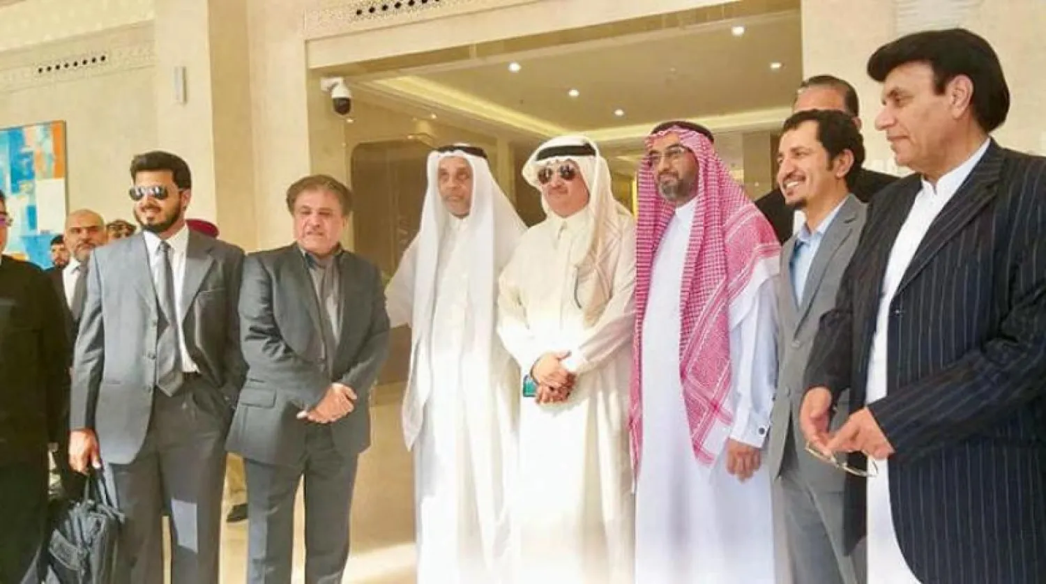  photo of the Saudi delegation with their Pakistani counterparts. Asharq Al-Awsat

