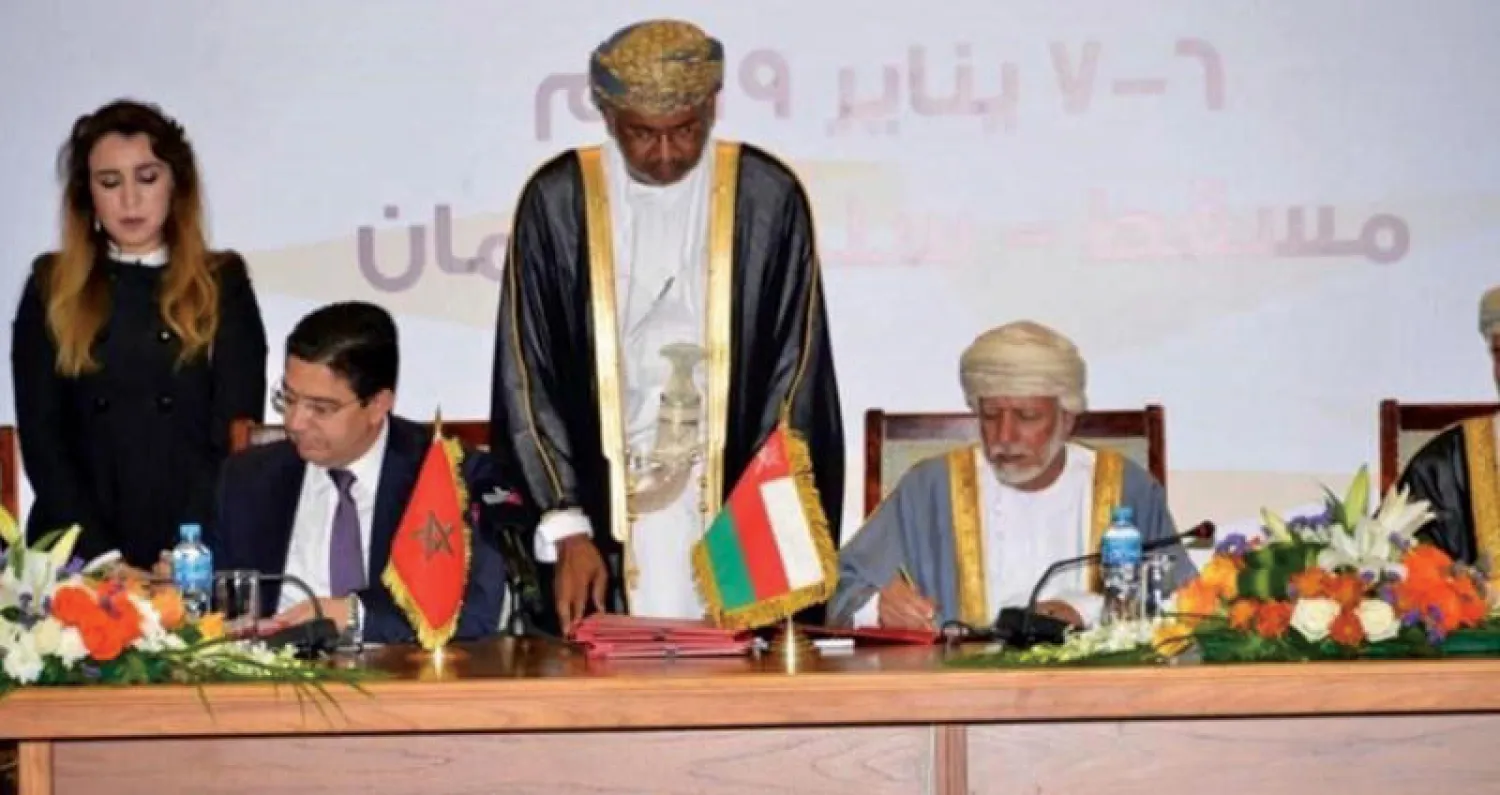 الوزيران بوريطة وبن علوي لدى ترؤسهما اجتماع اللجنة العليا المغربية - العمانية المشتركة في مسقط