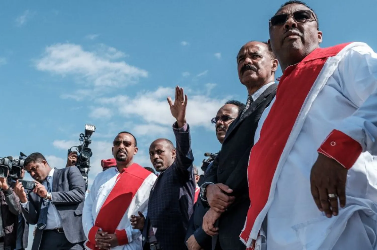 Ethiopian Prime Minister Abiy Ahmed and Eritrean President Isaias Afwerki reopen a border crossing between their countries. (AFP)