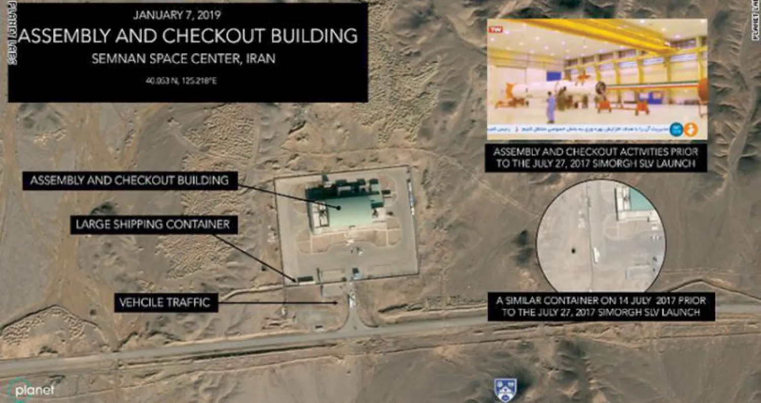 صور التقطتها «بلانيت لابس» من موقع للصواريخ الإيرانية ونشرها معهد «ميدلبيري» للدراسات الدولية