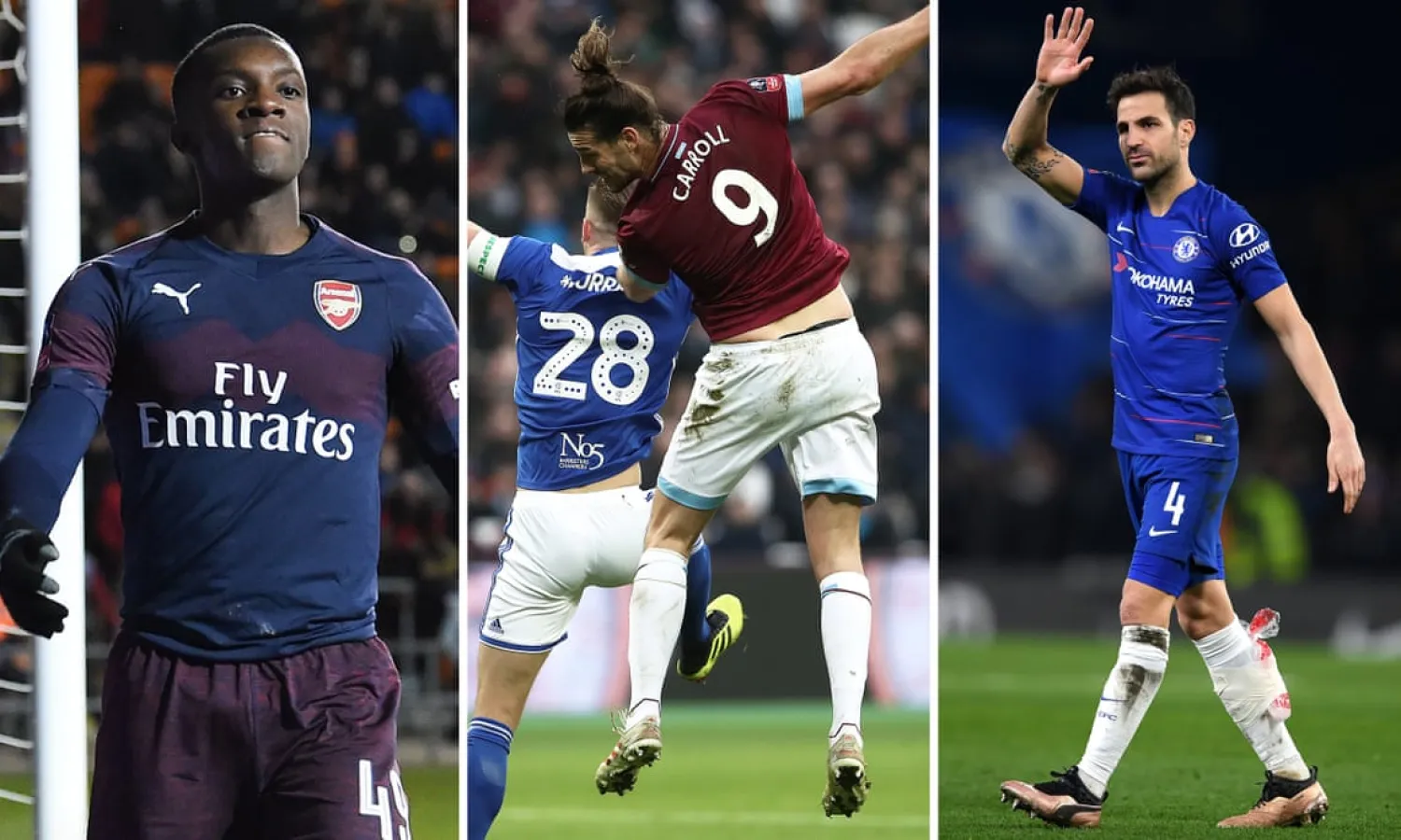  Eddie Nketiah’s wasteful finishing did not detract from his touch and movement; Andy Carroll scored and infuriated; Cesc Fàbregas said his goodbyes at Stamford Bridge. Composite: AFP/Getty Images/PA