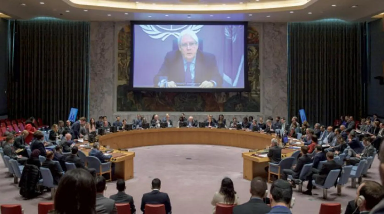 UN Special Envoy Martin Griffiths addresses the Security Council. UN
