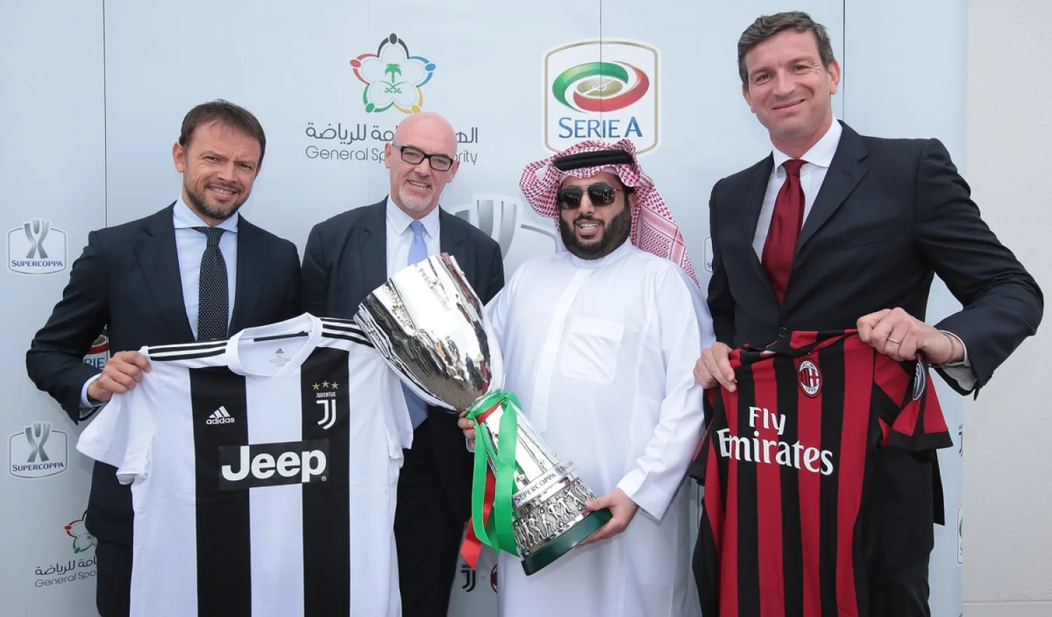 The General Sports Authority chairman Turki Al-Shiekh has signed a contract with the CEO of Serie A, Marco Brunelli, to host the Supercoppa Italiana between Juventus and AC Milan in Saudi Arabia. (GSA)