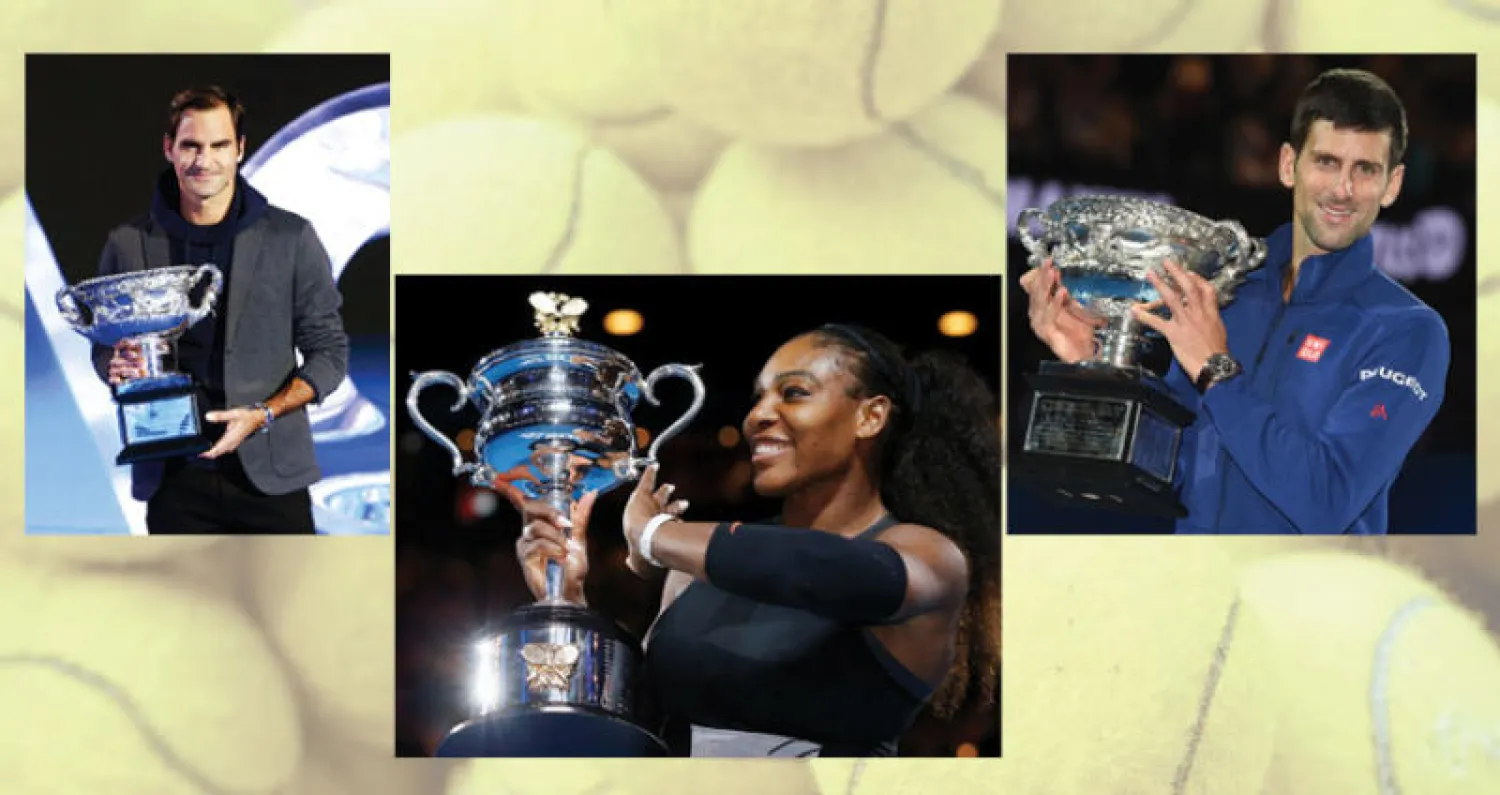 ديوكوفيتش في مقدمة المرشحين للقب (أ.ف.ب)  -  سيرينا تبحث عن لقبها الرابع والعشرين في الغراند سلام  -  فيدرر يرصد اللقب السابع في أستراليا (أ.ب.إ)