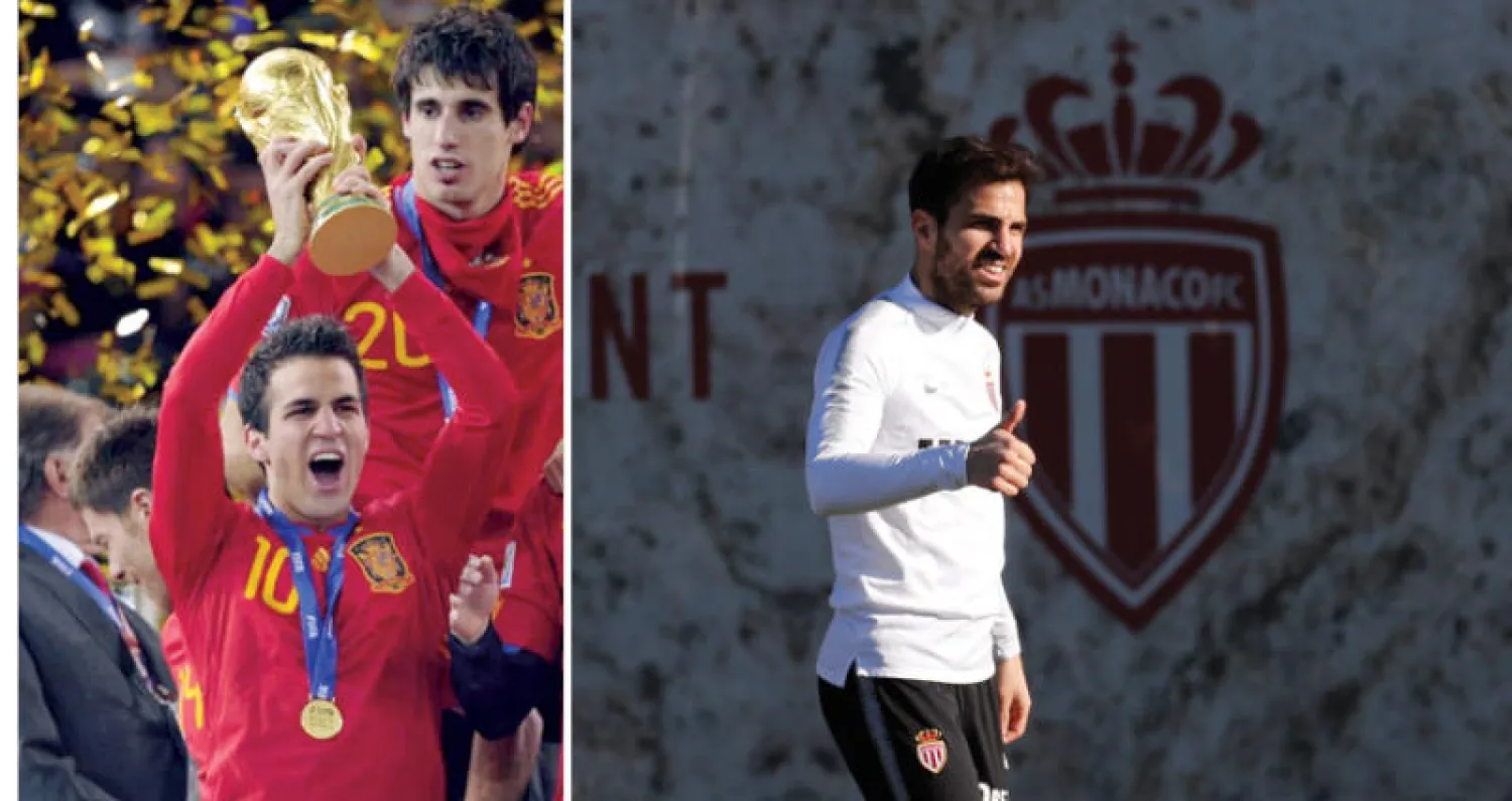 فابريغاس يبدأ تحدياً جديداً في مسيرته مع فريق موناكو (إ.ب.أ)  -  فابريغاس حصد كأس العالم مع إسبانيا 2010