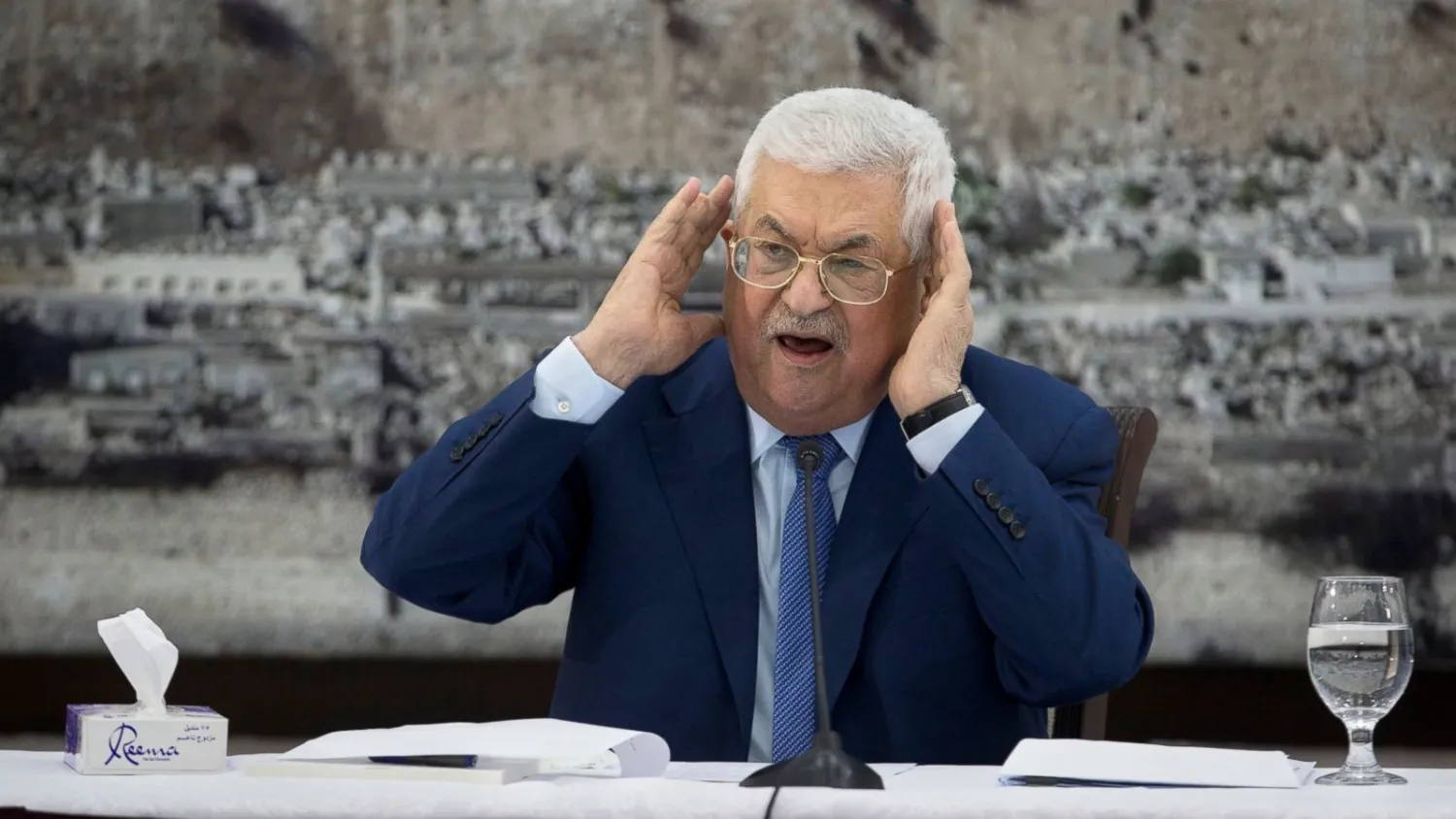 In this Dec. 22, 2018 file photo, Palestinian President Mahmoud Abbas gestures as he speaks during a meeting of the Palestinian leadership in the West Bank city of Ramallah. (AP Photo/Majdi Mohammed, File)