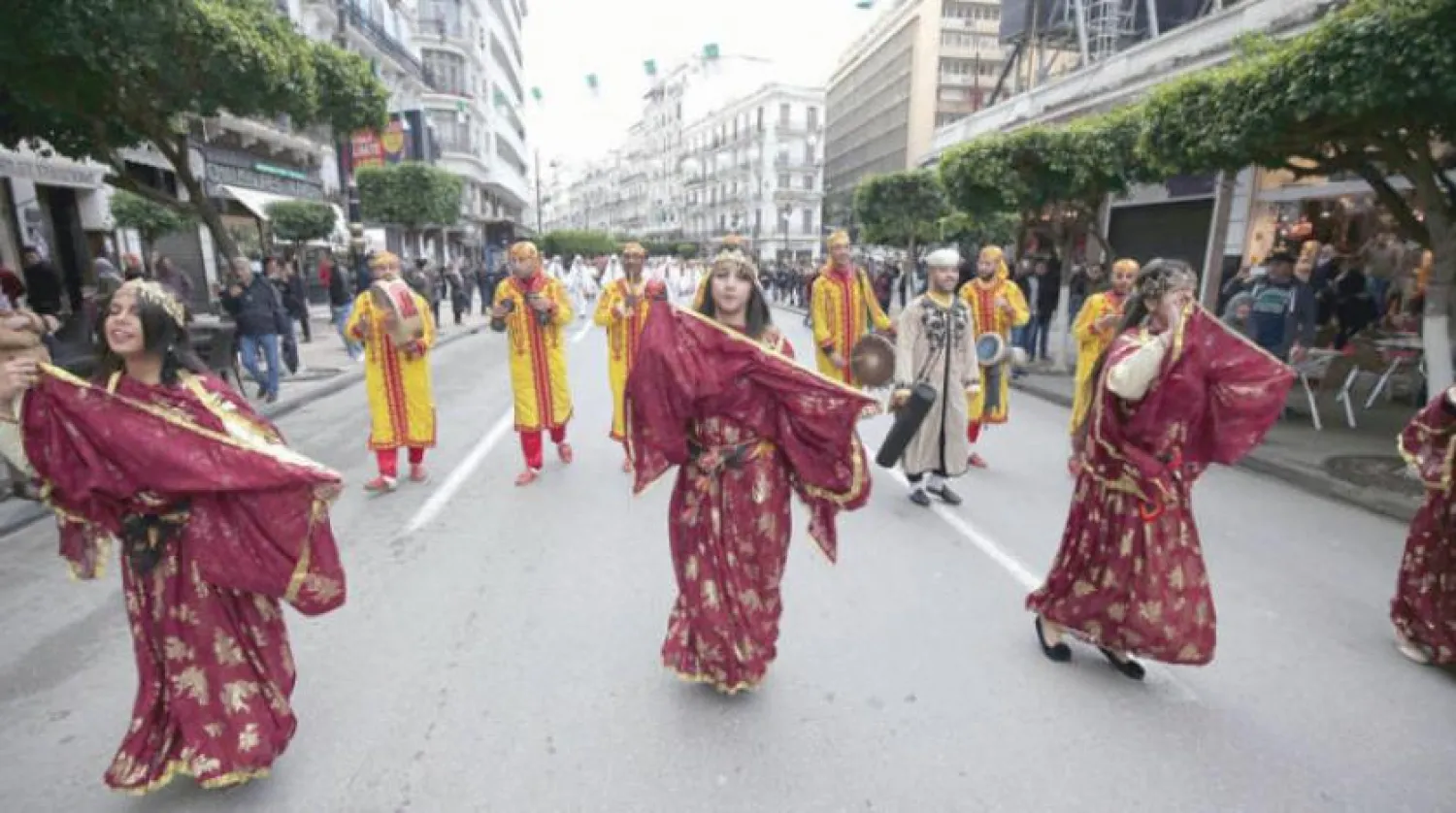 Amazigh Algerians celebrate the start of the Amazigh New Year 2629 in Algeria this week (EPA)
