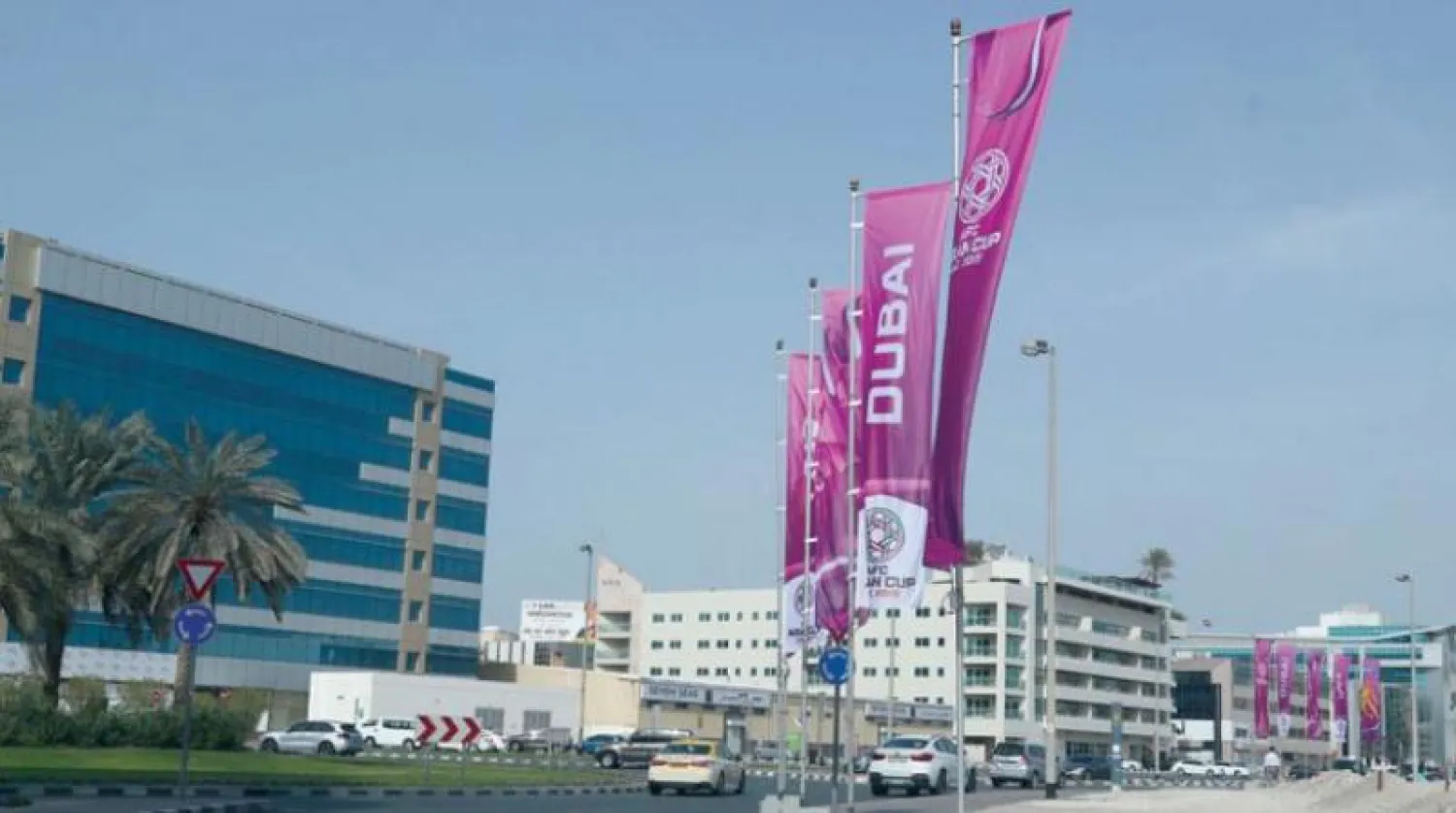 شعارات بطولة كأس آسيا 2019 في شوارع دبي («الشرق الأوسط»)