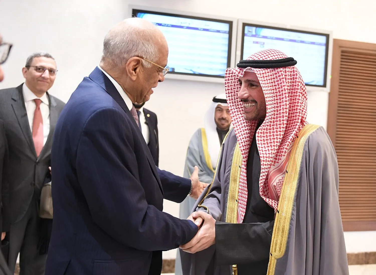 Speaker of Egypt's House of Representatives Ali Abdel Aal upon his arrival in Kuwait. (KUNA)