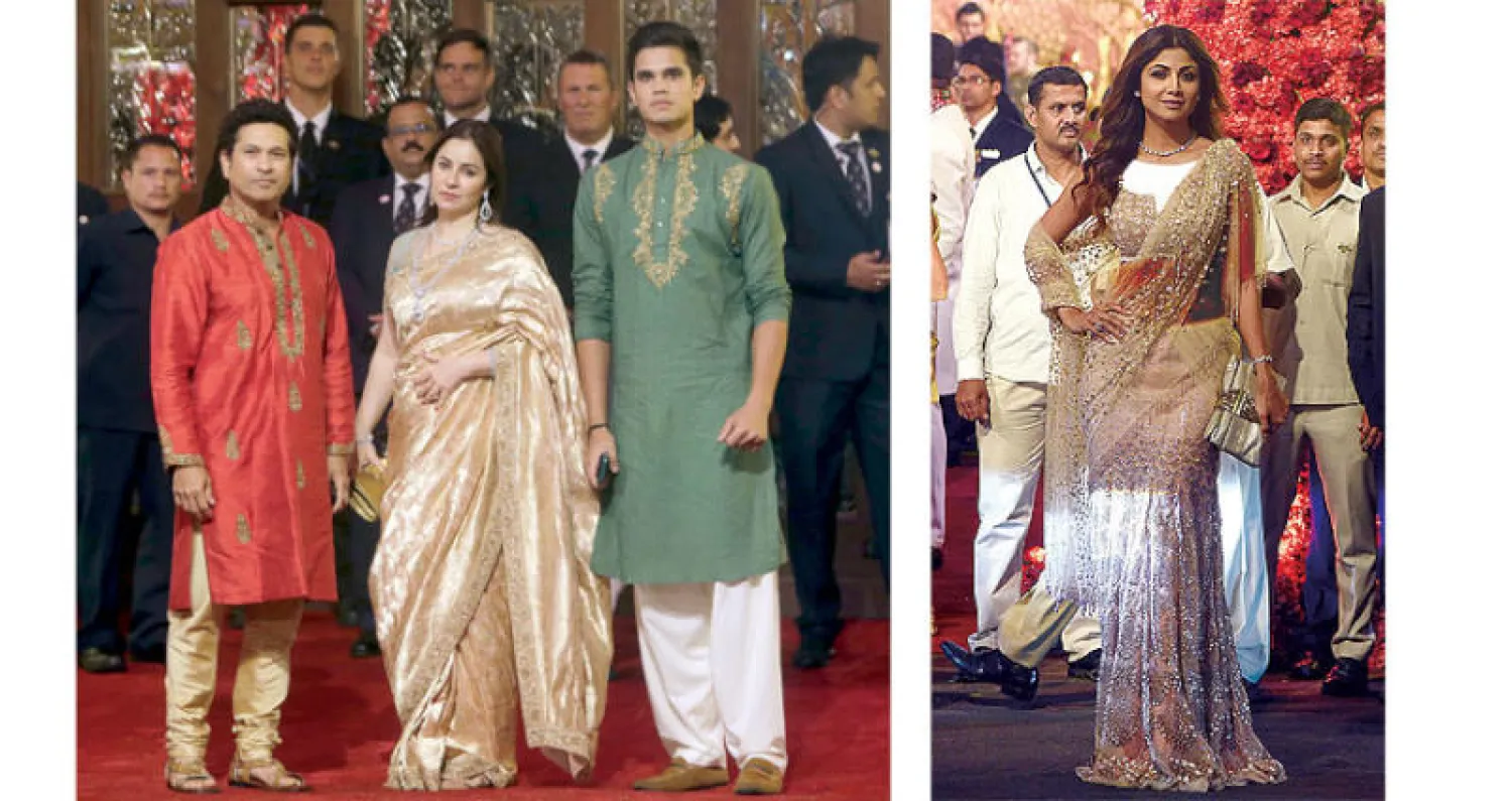 شيلبا شيتي مؤسسة  «إس إس كيه} - ساشين تندولكار مؤسس «ترو بلو» مع زوجته وابنه