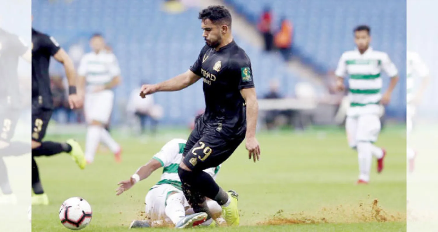 جانب من مباراة النصر والأنصار على ملعب الملك فهد الدولي (المركز الإعلامي بنادي النصر)