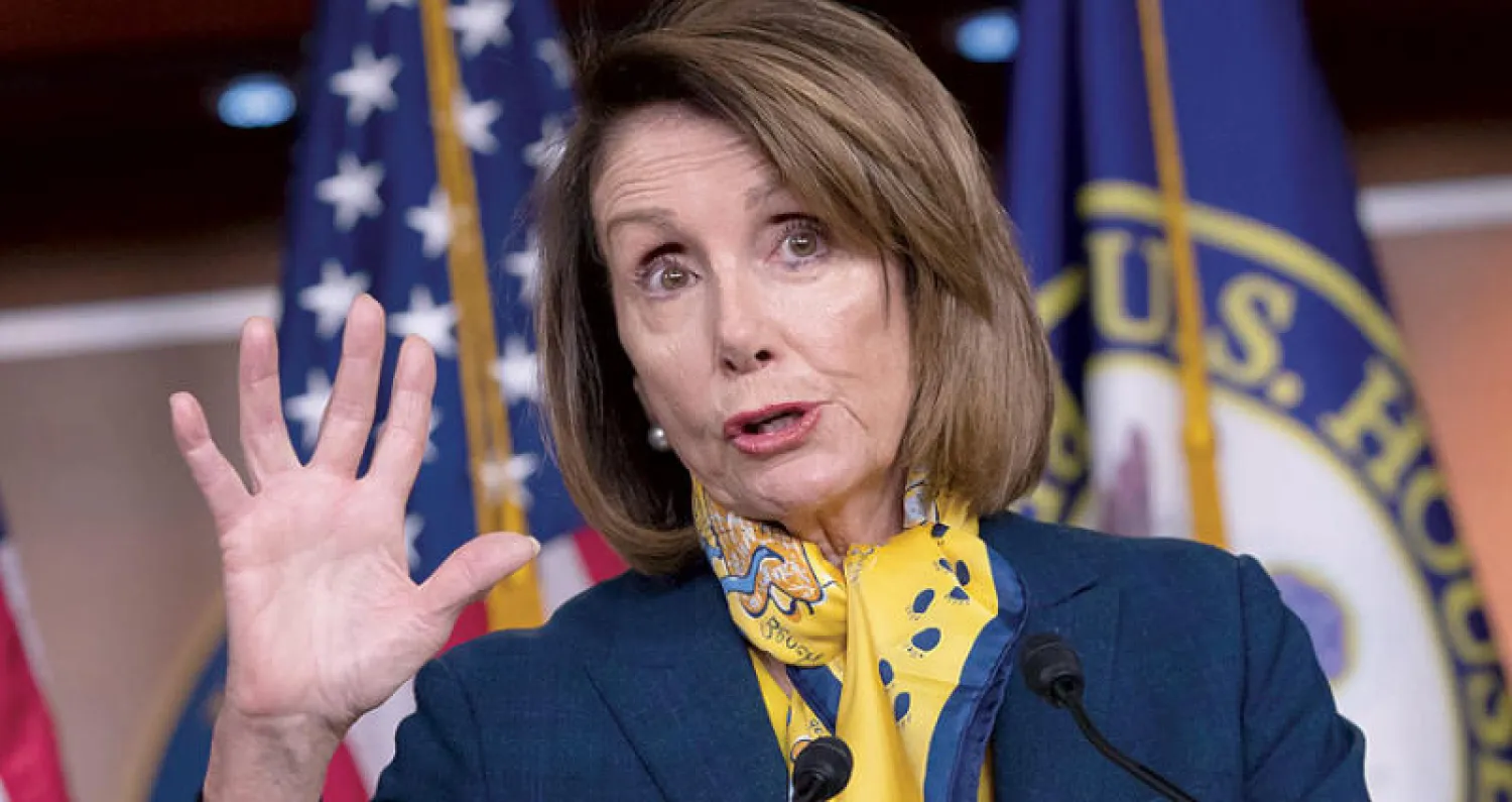 رئيسة مجلس النواب الديمقراطية نانسي بيلوسي تصر  على إنهاء الإغلاق الحكومي دون تقديم تنازلات حول الجدار (أ.ب)