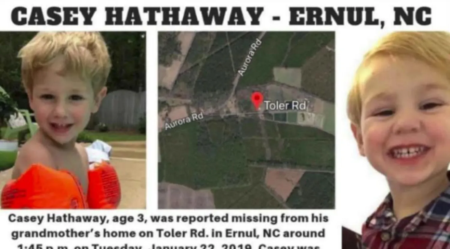 إعلان تم وضعه للطفل المفقود أثناء البحث عنه (أ.ب)