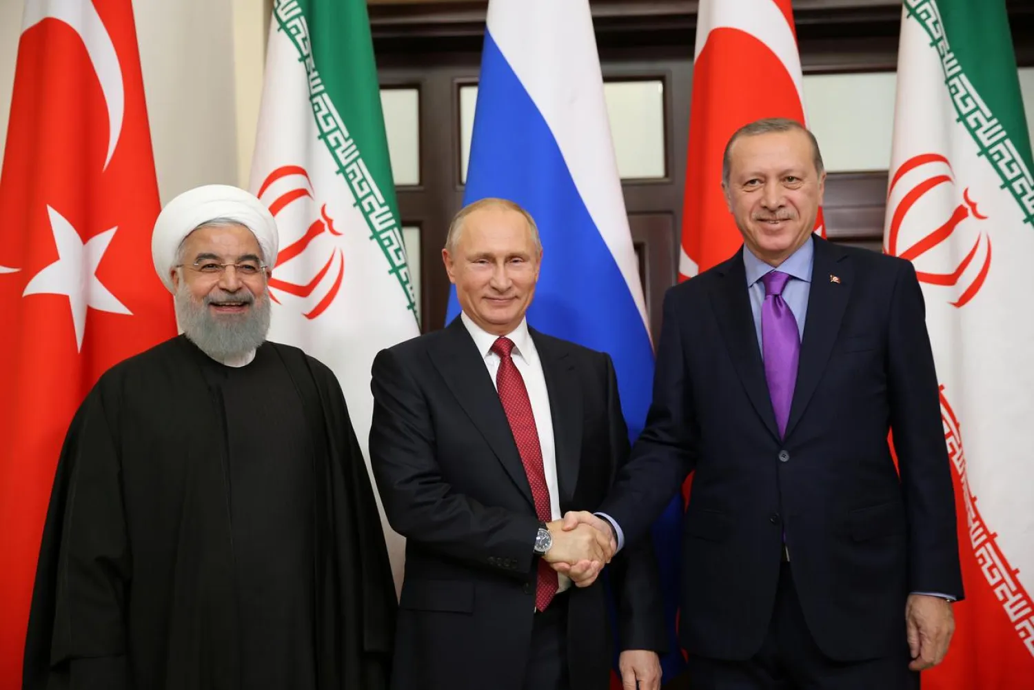 The leaders of Russia, Turkey and Iran meet in Sochi in November. (Reuters)