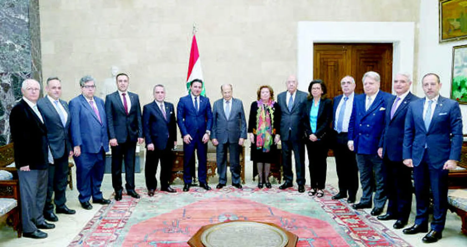 الرئيس ميشال عون مع وفد رجال وسيدات الأعمال اللبنانيين (دالاتي ونهرا)