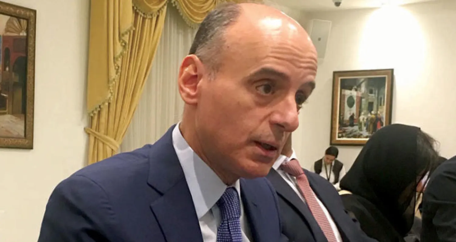 الجبير خلال المؤتمر الصحافي في واشنطن أمس (الشرق الأوسط)