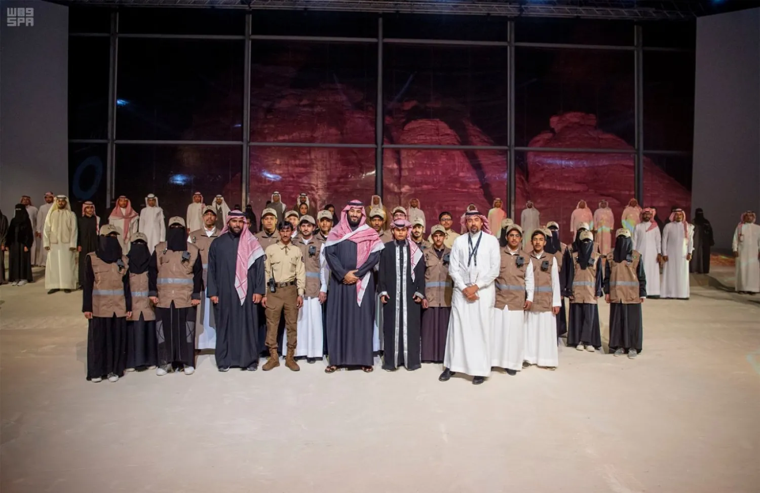 Crown Prince Mohammed bin Salman inaugurates the Al-Ula Vision on Sunday. (SPA)
