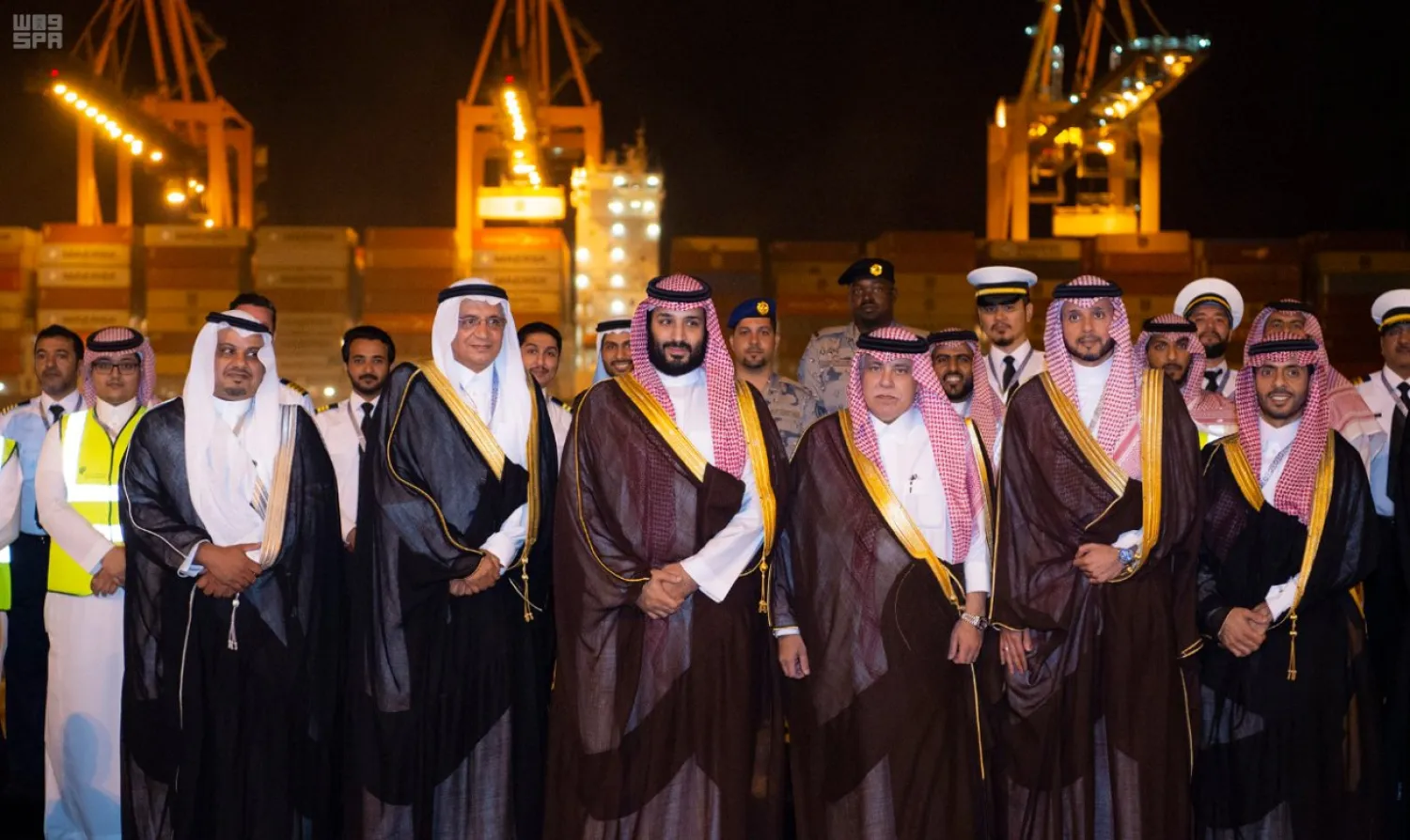 Saudi Crown Prince Mohammed bin Salman inaugurates the King Abdullah Port. (SPA)