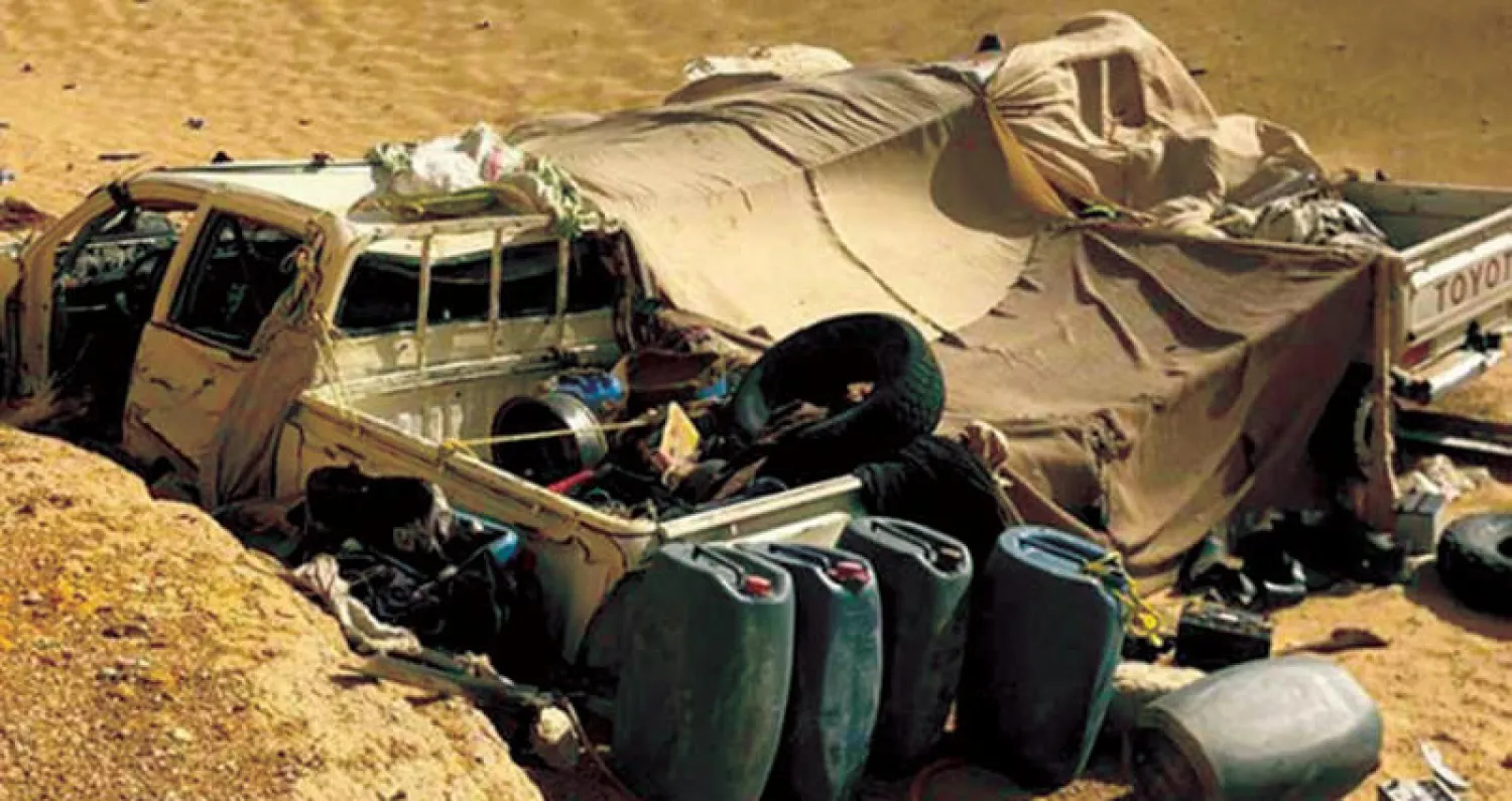 سيارة دفع رباعي تابعة لإرهابيين في الصحراء الغربية حسب ما أفاد المتحدث العسكري المصري في 2 من فبراير الحالي (الشرق الأوسط)