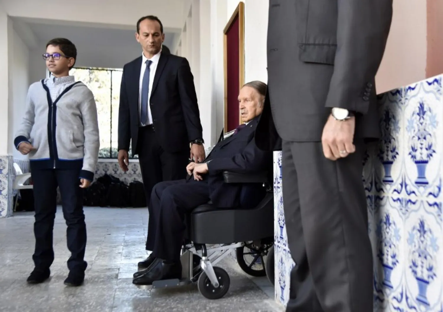 Algerian President Abdulaziz Bouteflika voting in local elections in 2017. (AFP)