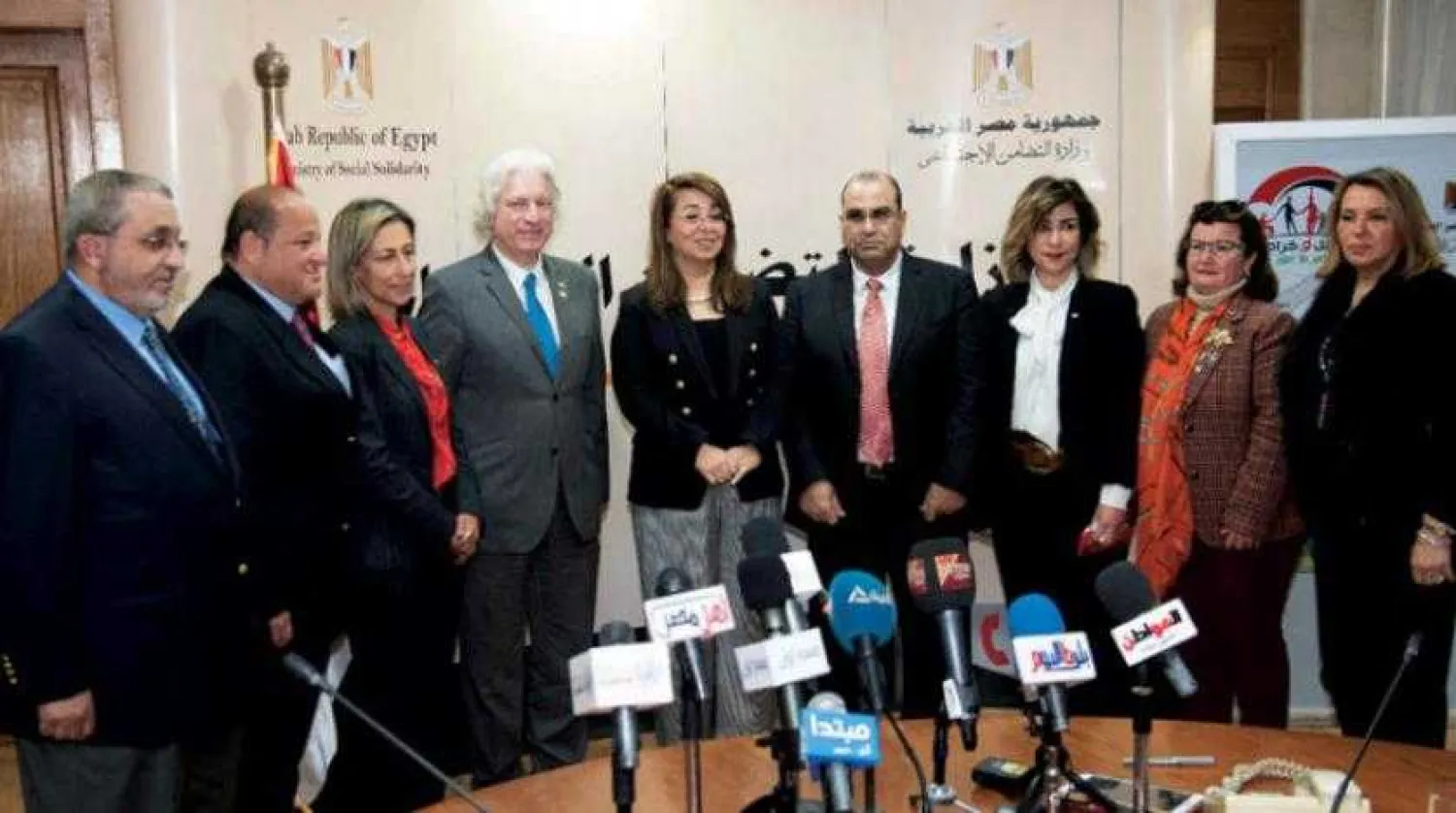 The signing of an agreement between the Ministry of Solidarity and the Rotary club of Heliopolis. Asharq Al-Awsat