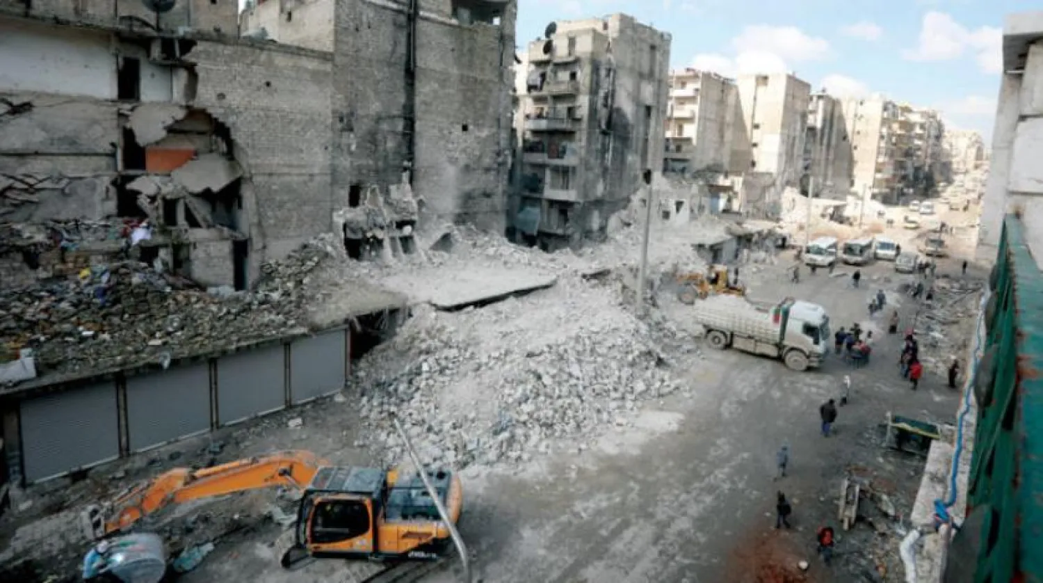 Suriye'nin kuzeyindeki Halep’in Selahattin bölgesindeki çalışmalar (AFP)