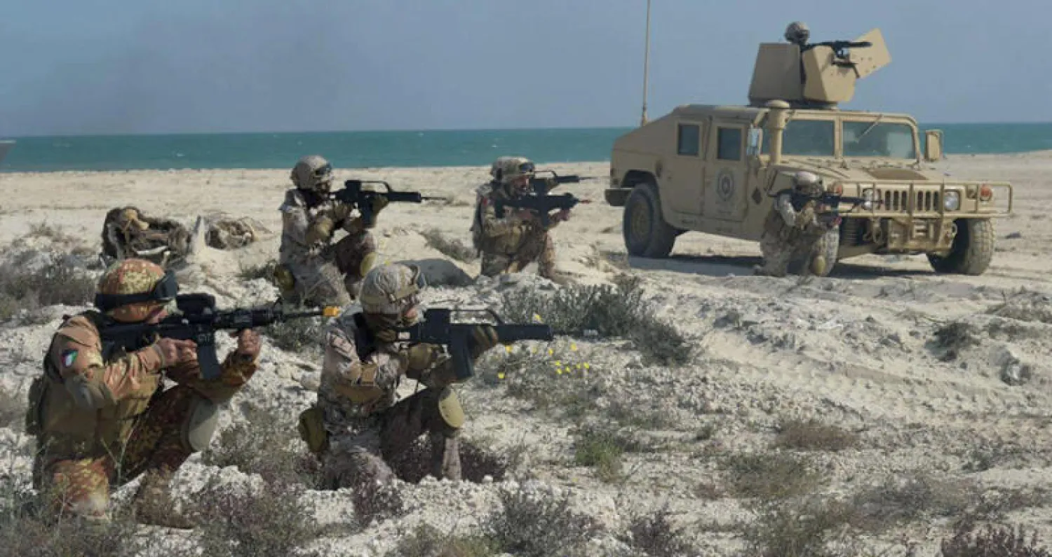 جانب من الفرضيات القتالية لتمرين «درع الجزيرة المشترك 10» في المنطقة الشرقية بالسعودية (واس)