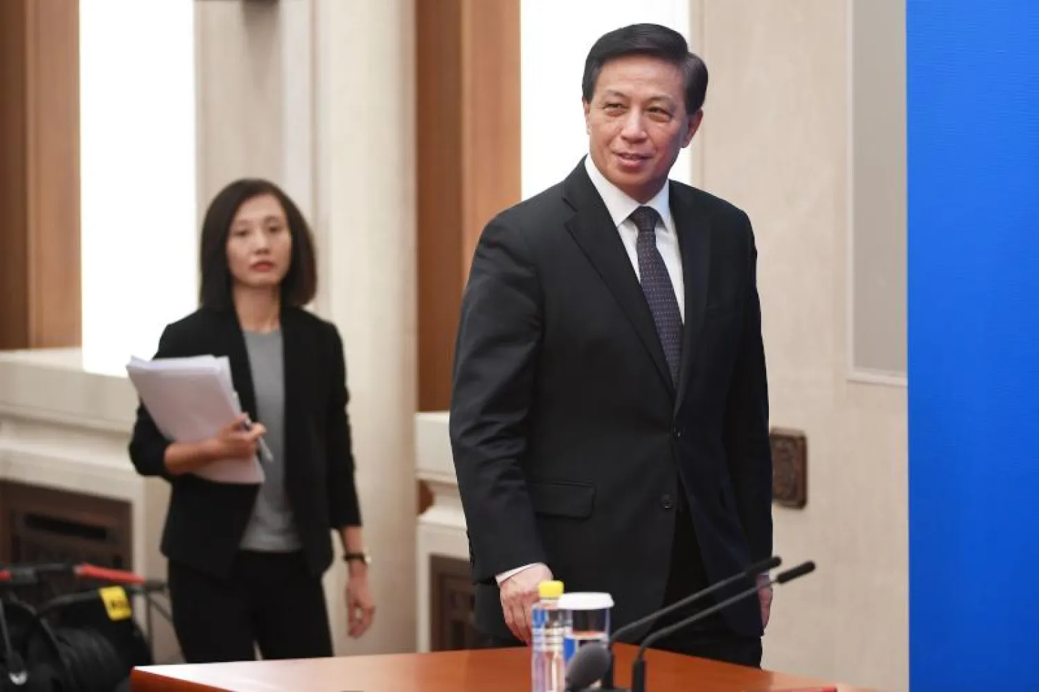 المتحدث باسم المؤتمر الشعبي الوطني الصيني تشانغ ييسوي (أ. ف. ب)