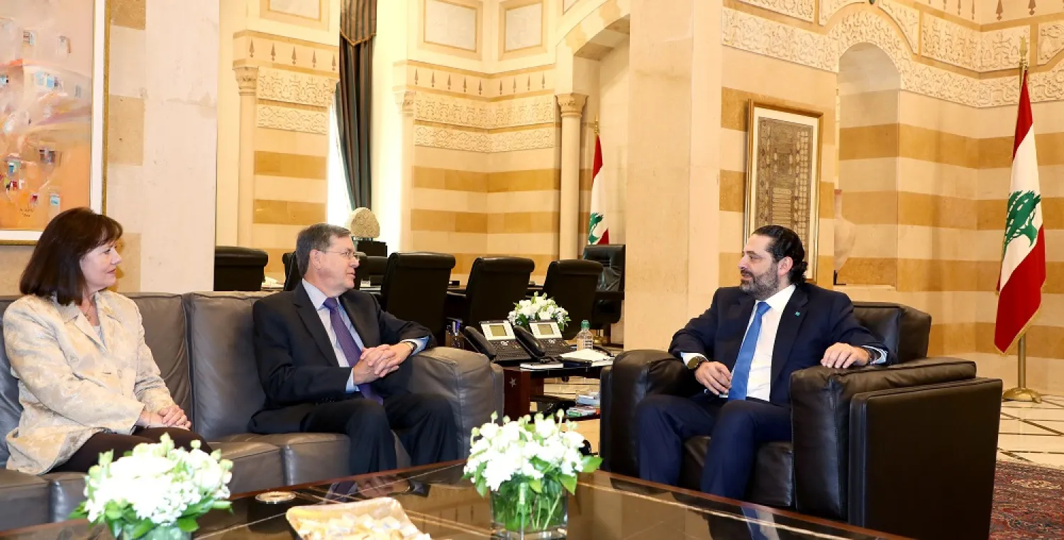 Lebanese PM Saad Hariri receives US Acting Assistant Secretary of the Bureau of Near Eastern Affairs David Satterfield in Beirut. (Dalati & Nohra)