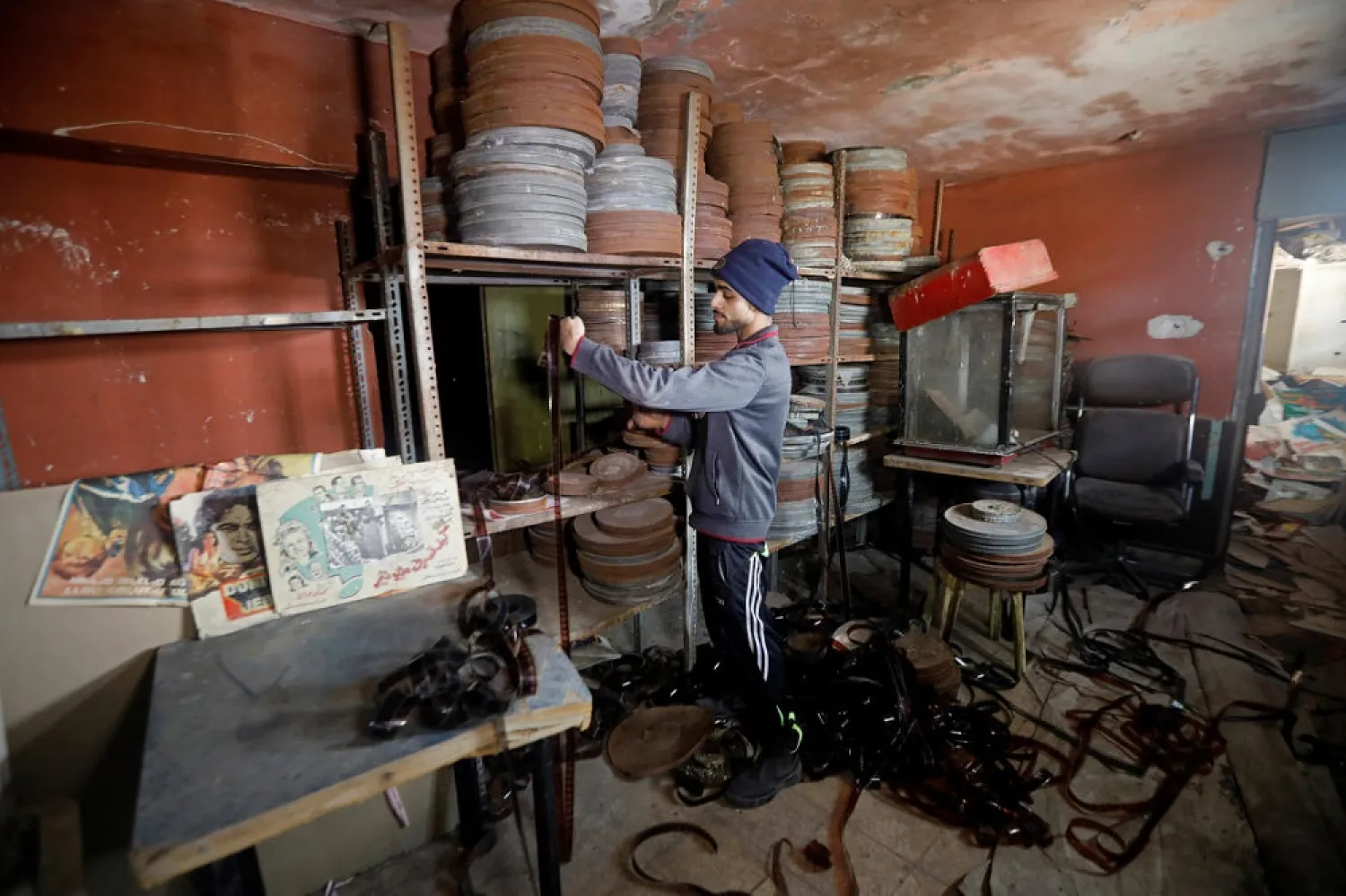 The movie theater was turned into Al-Andalus Cinema and Wedding Hall, and the now-disused projectors and rolls of film kept on the top floor, which wedding guests often ask to see. (Reuters)