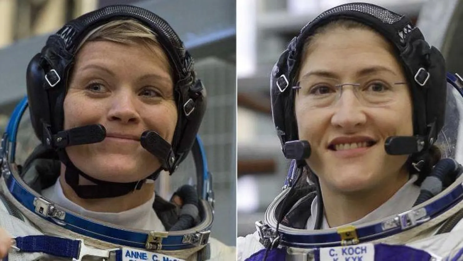 رائدتا الفضاء كريستينا كوخ وآن مكلاين (سي إن إن)