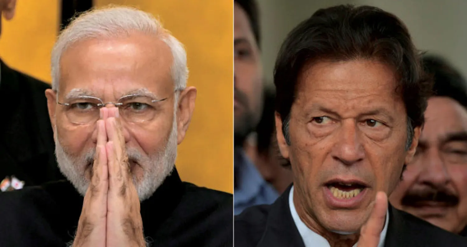 رئيس الحكومة الباكستانية عمران خان يحاول التهدئة مع نظيره الهندي ناريندرا مودي (أ.ف.ب)