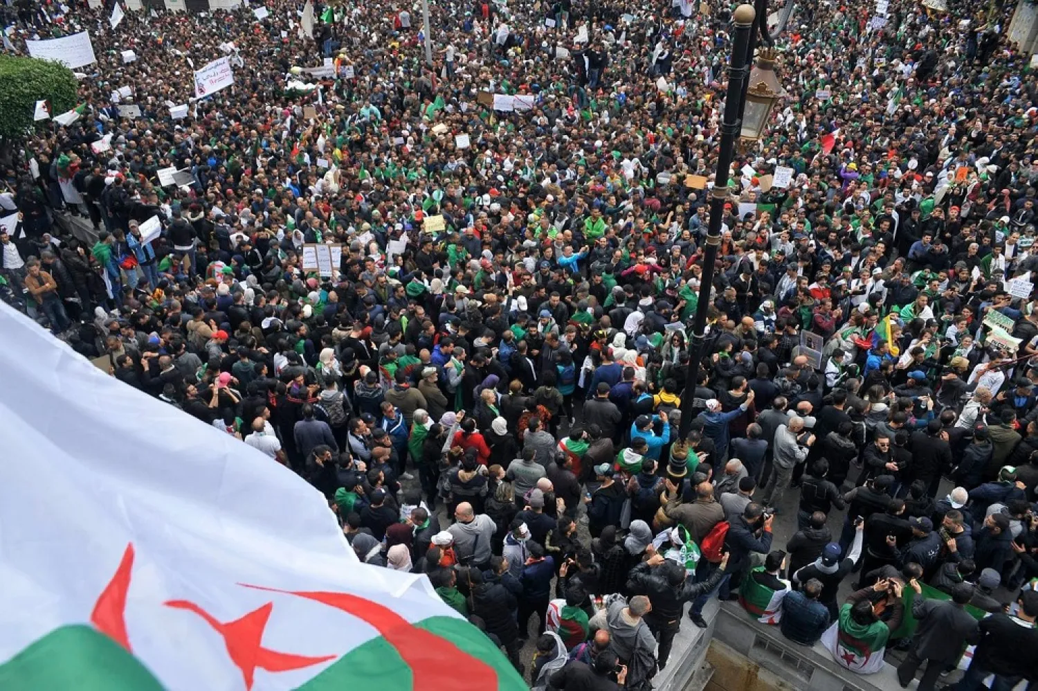Algerians gather for a demonstration in Algiers, Friday, March 8, 2019. (AP)