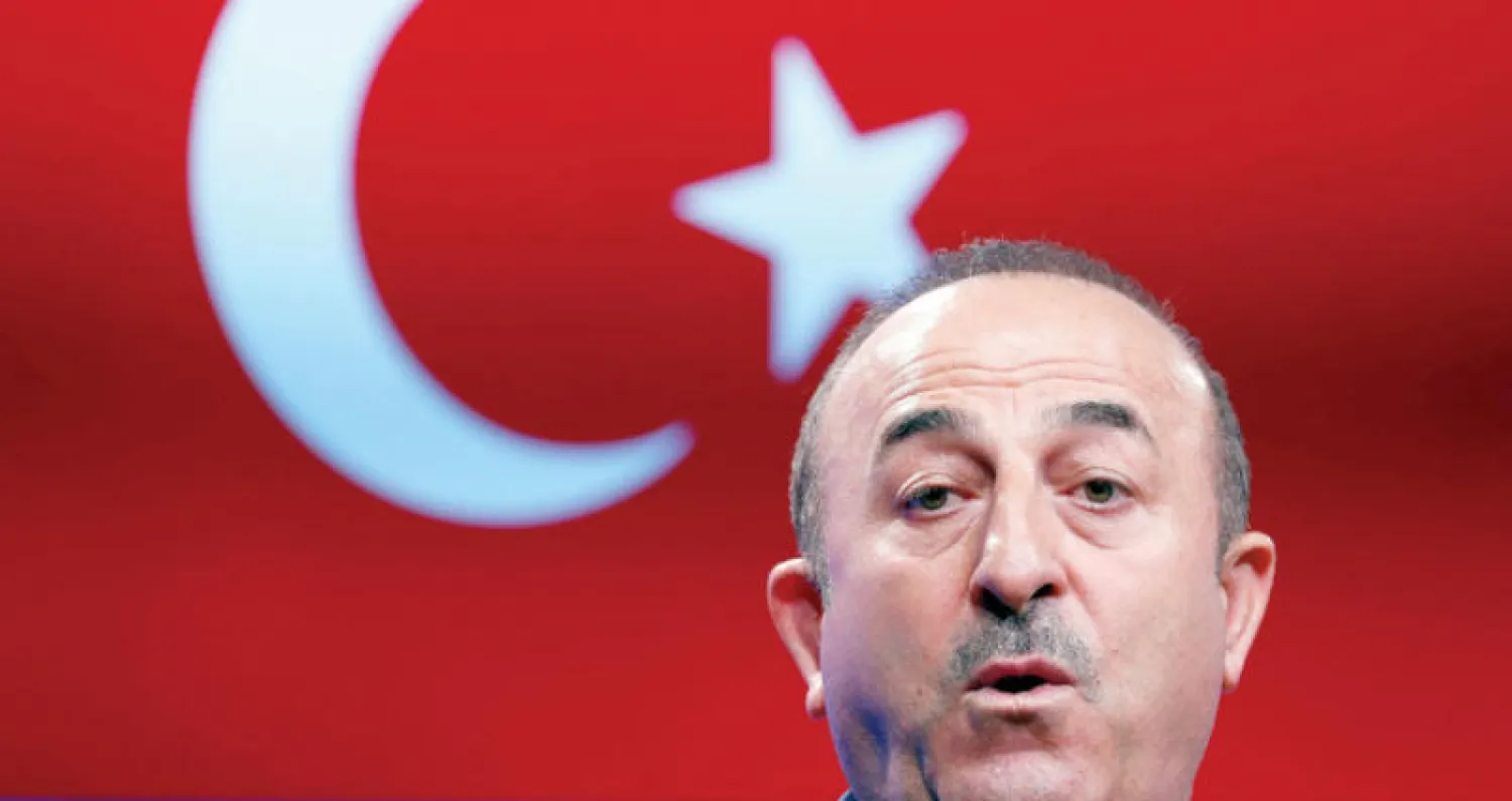 وزير الخارجية التركي مولود جاويش أوغلو في بروكسل بعد مفاوضات أجراها بخصوص انضمام بلاده للاتحاد الأوروبي (رويترز)