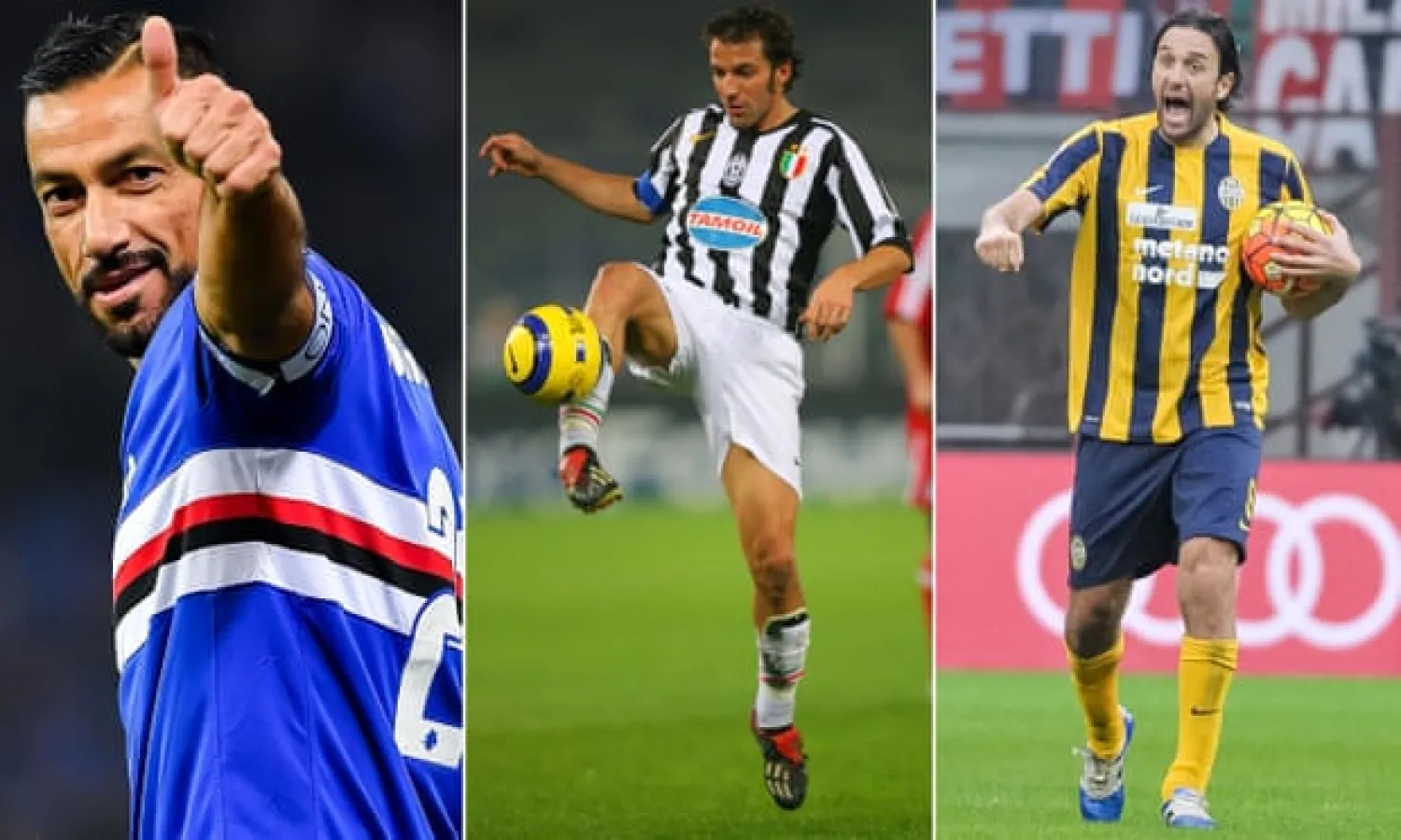 There was life after 30 for Fabio Quagliarella, Alessandro Del Piero and Luca Toni. Composite: Getty Images
