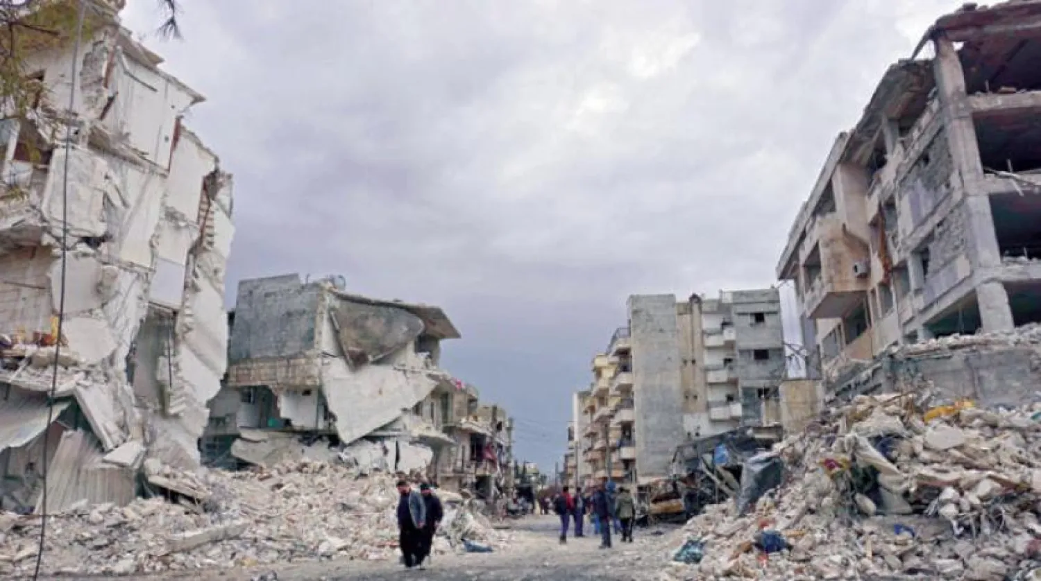 Rusya’nın Perşembe günü İdlib’e gerçekleştirdiği bombardımanın yarattığı tahribat (AFP)