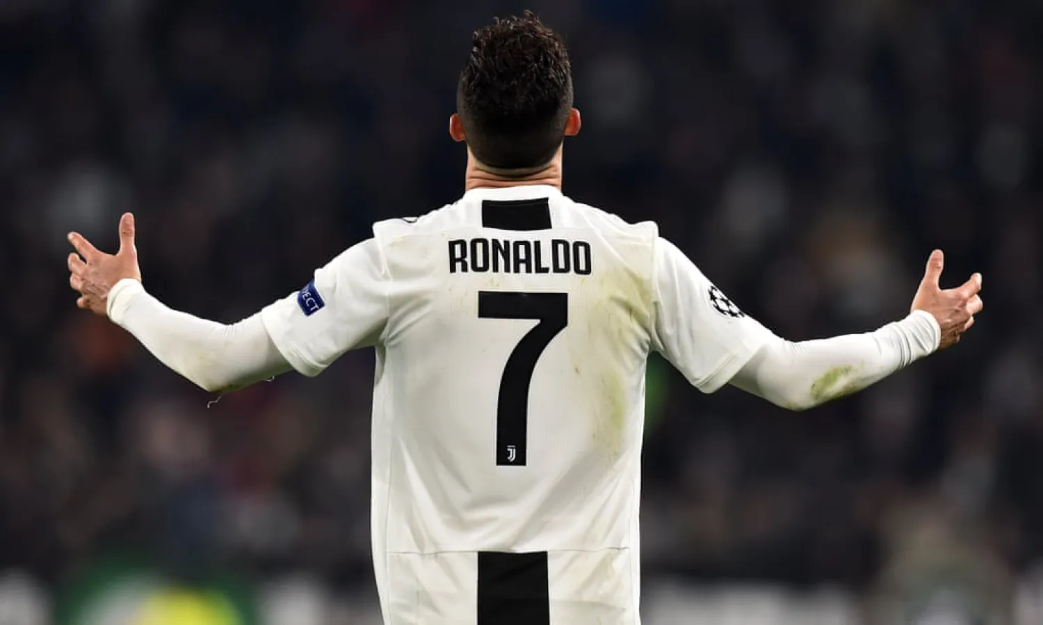  Cristiano Ronaldo during the 3-0 win over Atlético, in which he scored a hat-trick: ‘His mentality, work ethic and drive that has powered him towards greatness inspires all of us at Juve.’ Photograph: Tullio M Puglia/Getty Images
