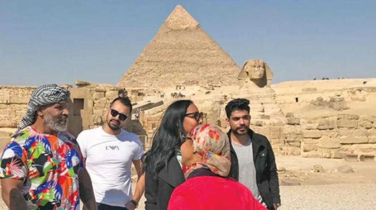Mike Tyson site seeing in Egypt. Asharq Al-Awsat