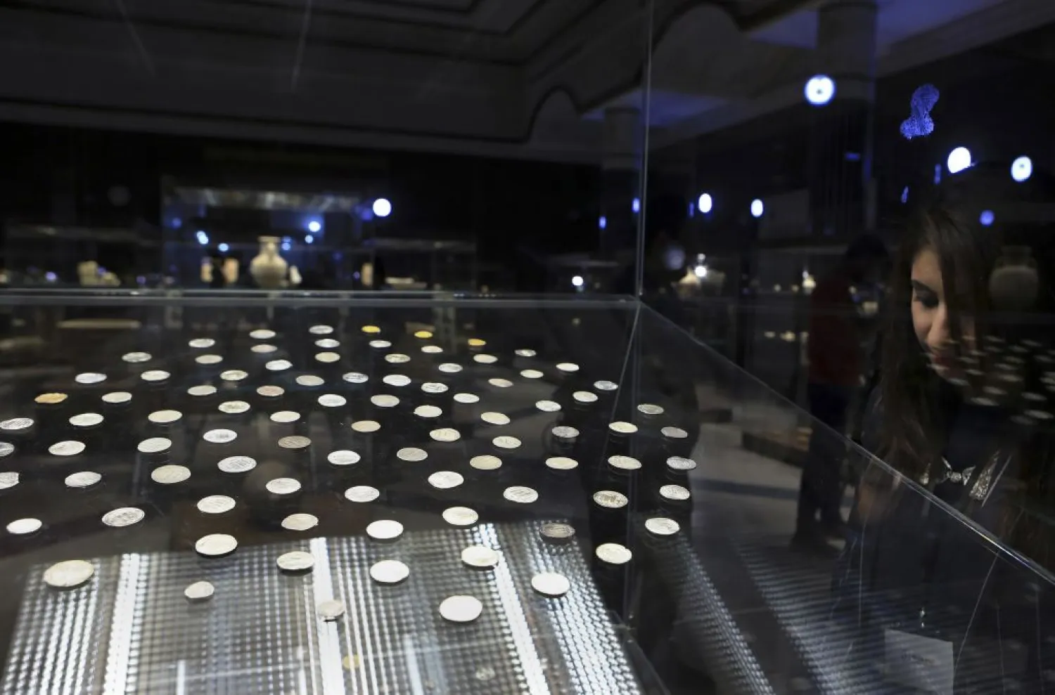 Antique coins are displayed at a newly opened museum in the southern city of Basra, Iraq, September 27, 2016. (AP)