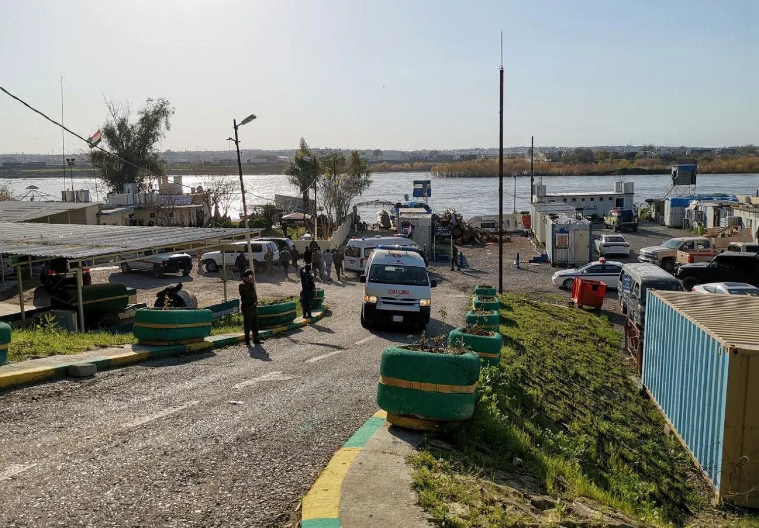 General view of the scene where an overloaded ferry sank in the Tigris river near Mosul in Iraq, March, 21,2019. REUTERS/Stringer