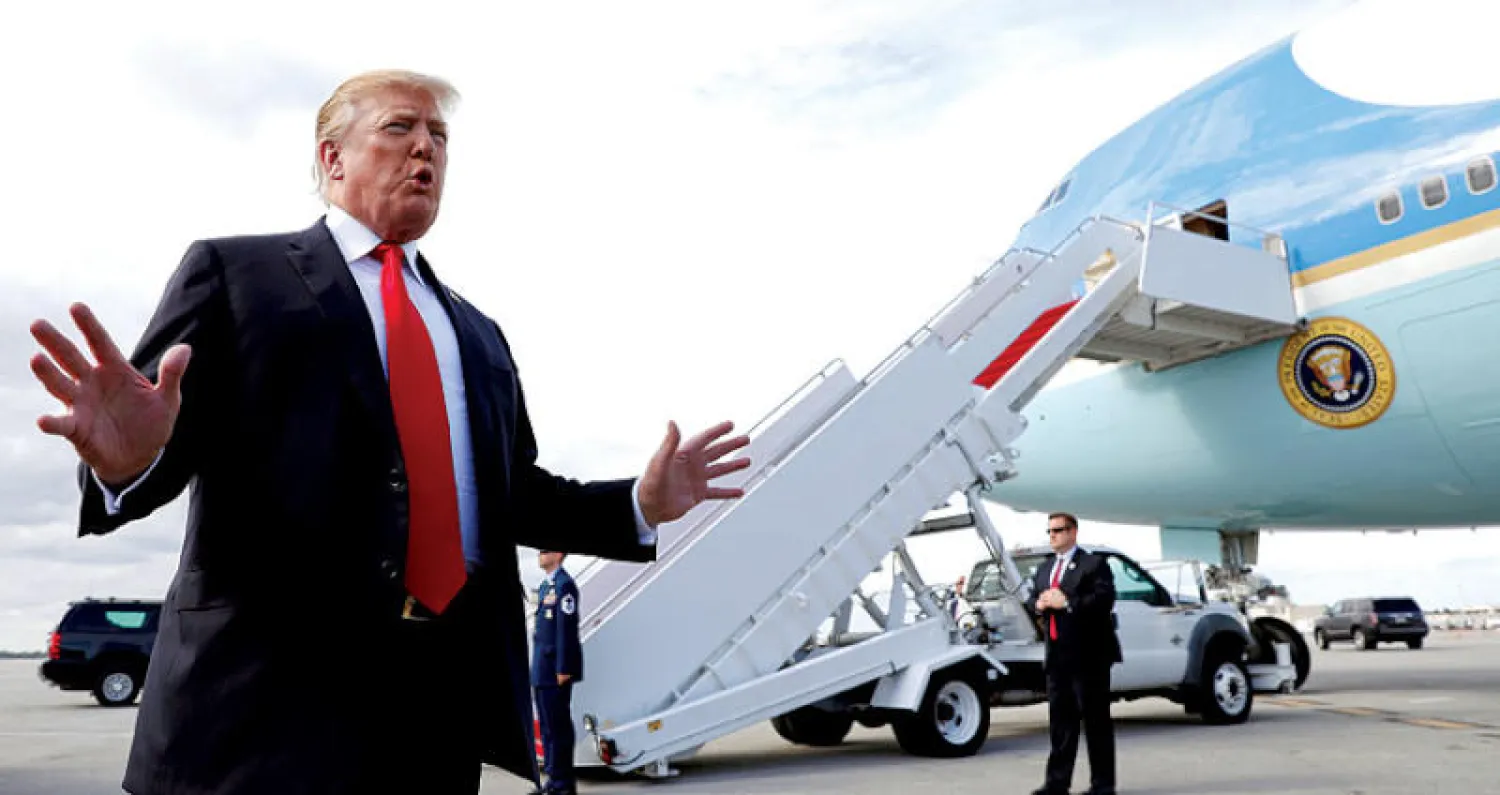 ترمب معلقاً على التقرير في فلوريدا أمس (رويترز)