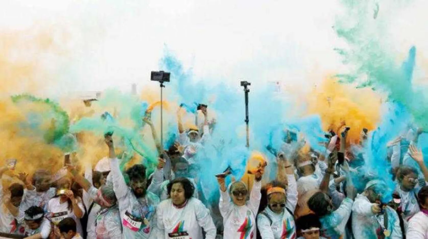 Color Run in Al-Khobar Corniche, Saudi Arabia, Asharq Al-Awsat 