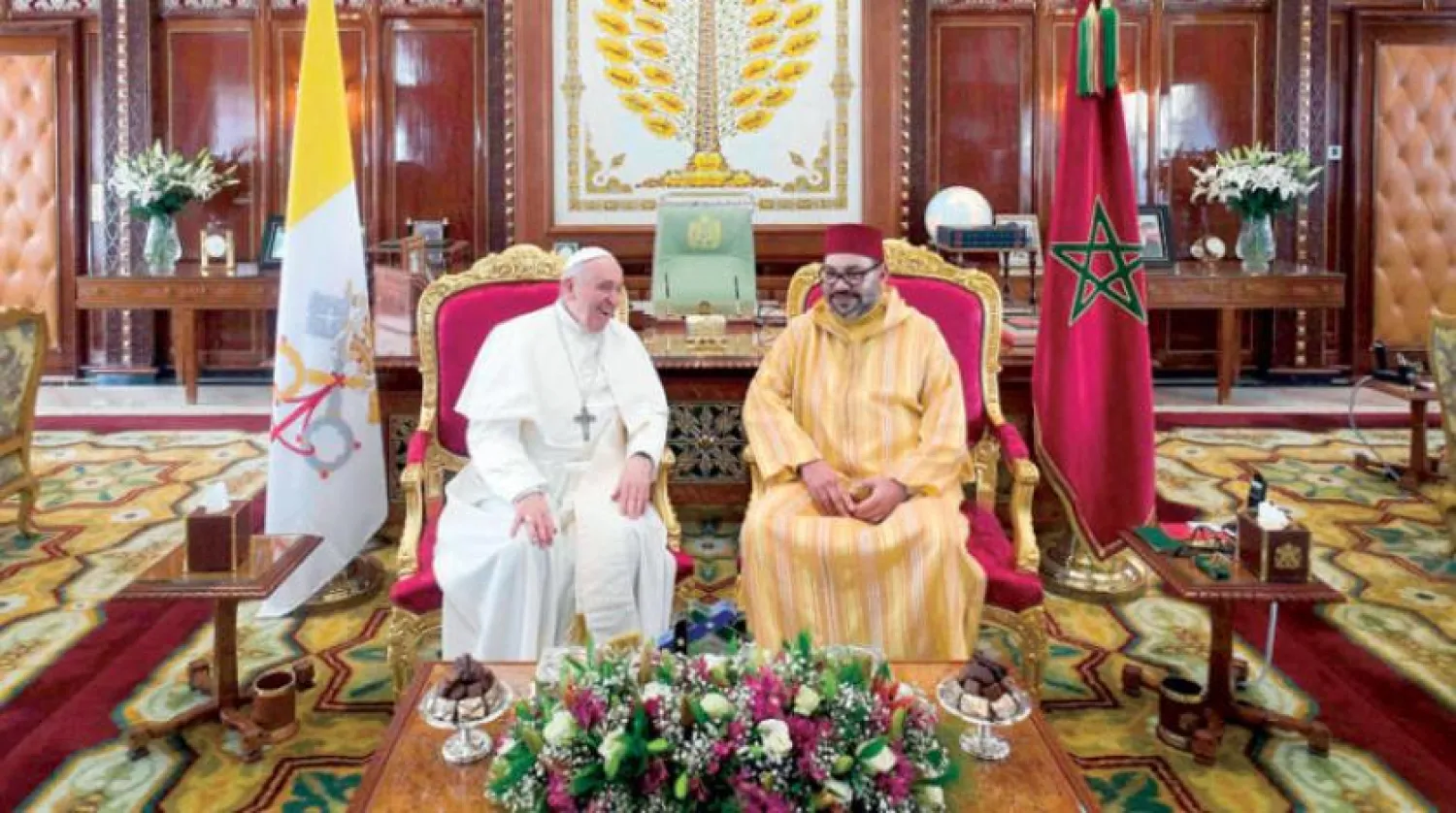 Papa Francis Rabat’taki Kraliyet Sarayı’nda (AFP)