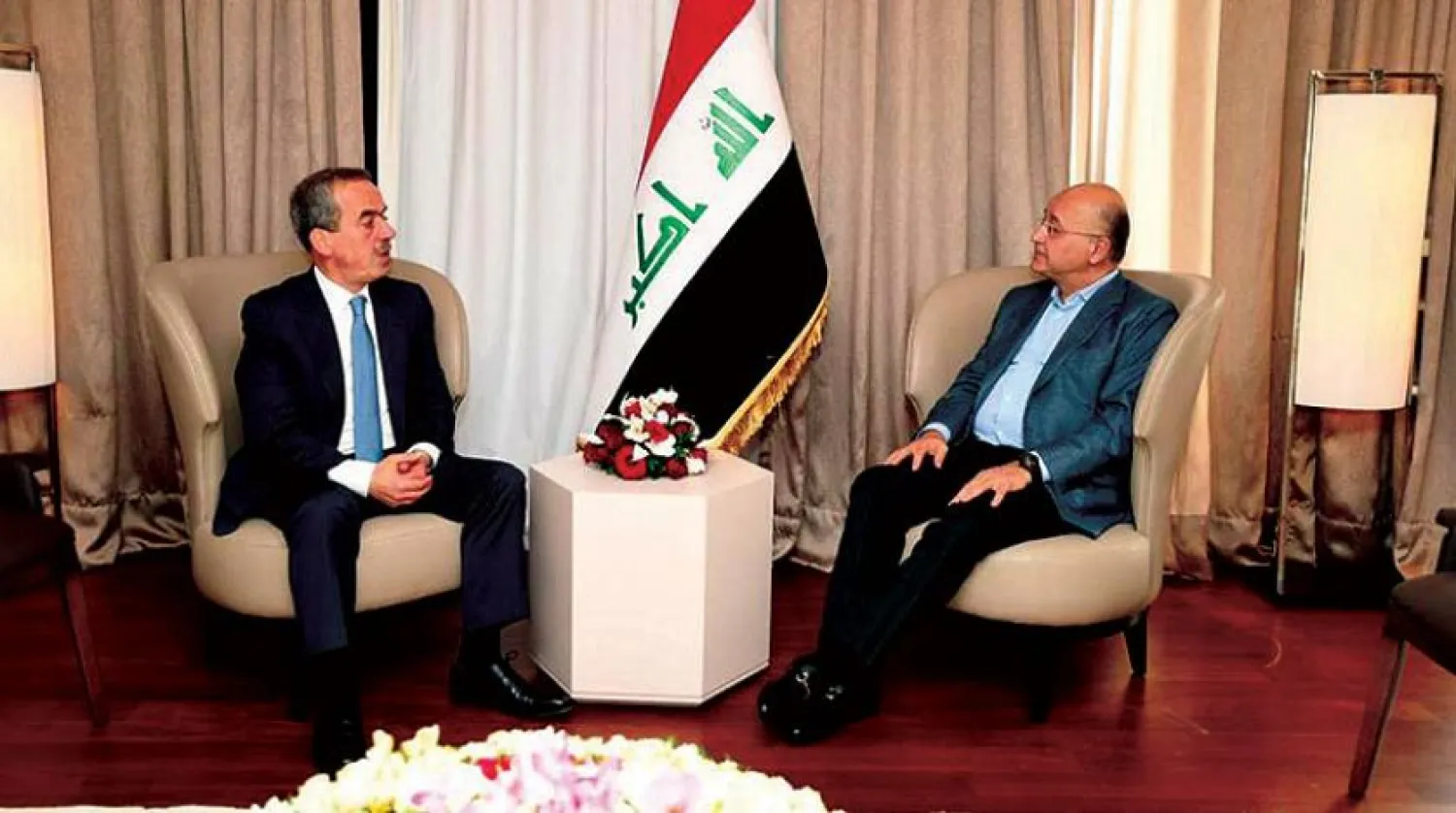 Asharq Al-Awsat Editor-in-Chief Ghassan Charbel interviews Iraqi President Barham Salih in Tunis.