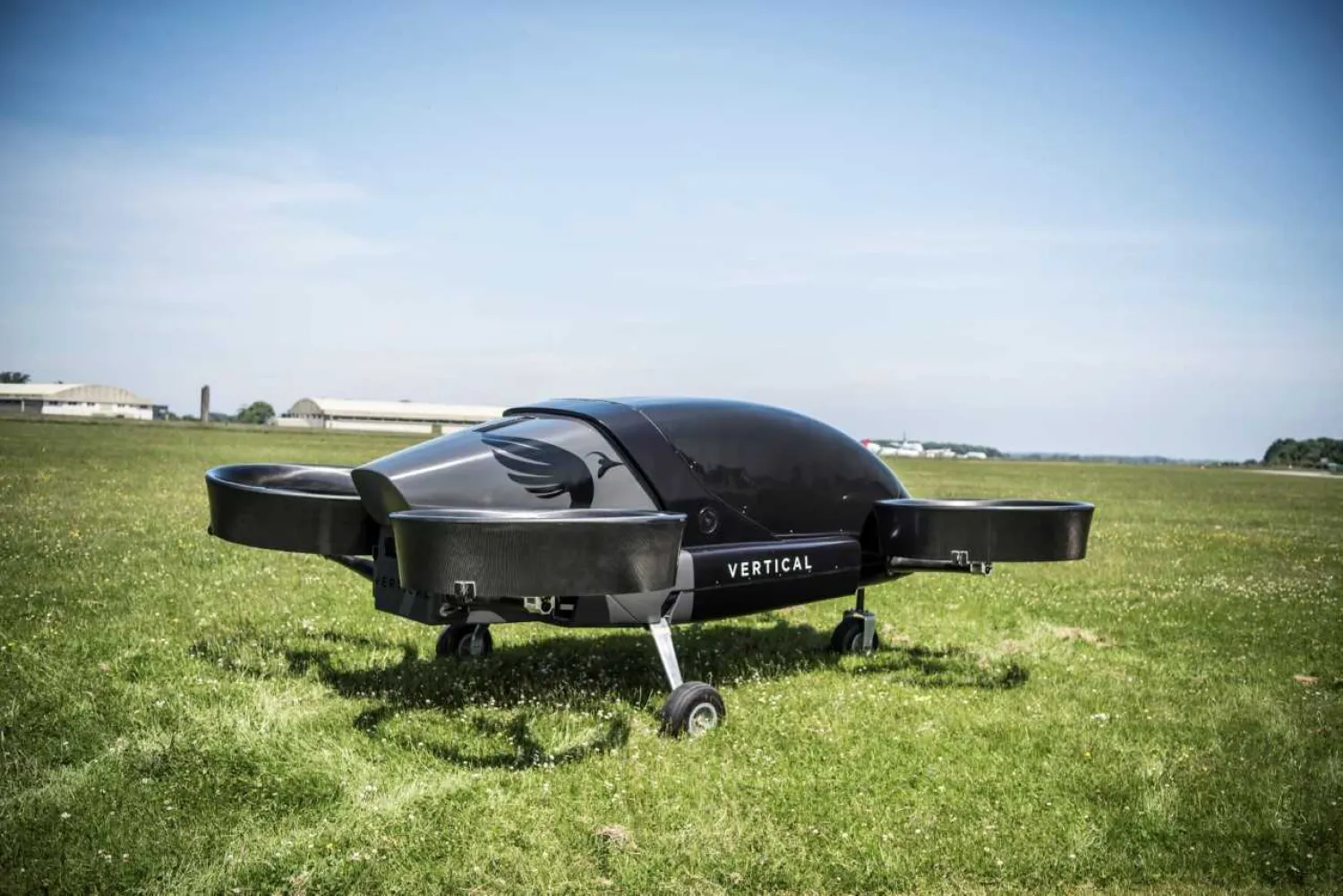 An image handed out on behalf of Vertical Aerospace shows its prototype of a flying taxi during a demonstration at Costwold Airport, near Kemble, Britain, June 6, 2018. GF Williams/Milltown Partners, handout via Reuters