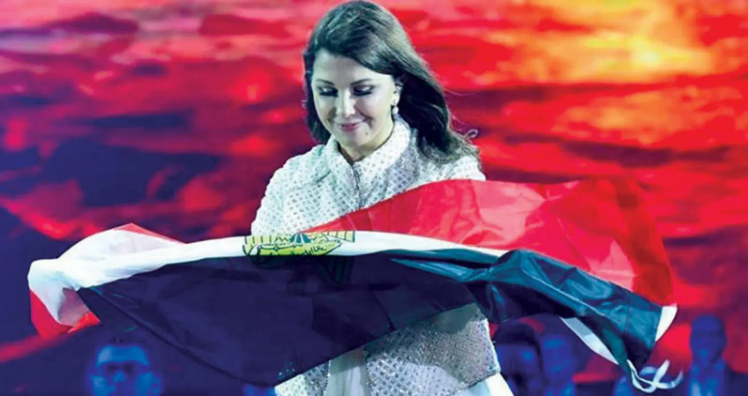 ماجدة الرومي خلال حفلها الخيري مساء أول من أمس في القاهرة